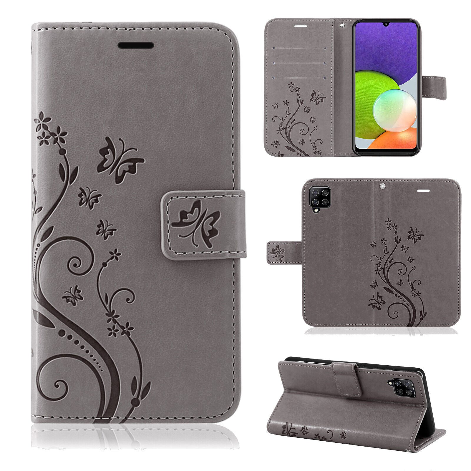 betterfon Handyhülle Handytasche für Samsung Galaxy A22 4G Klapphülle, Bookstyle-Hülle: Magnetverschluss 3 Kartenfächer & Standfunktion