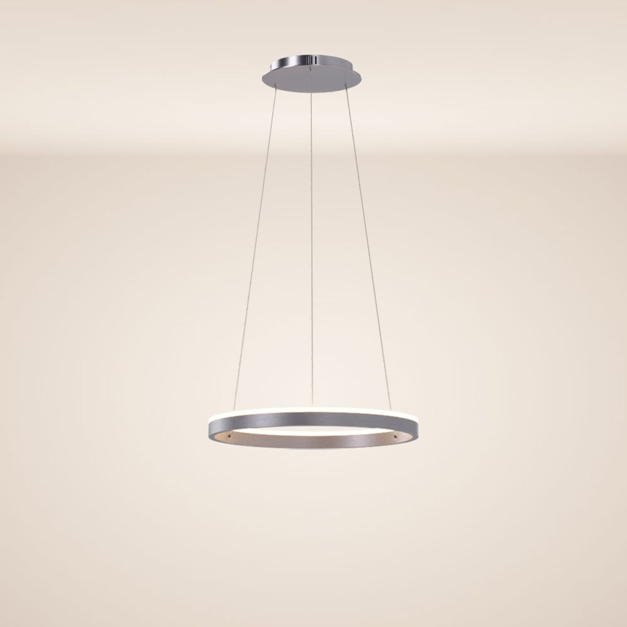 s.luce Pendelleuchte LED Ring Pendelleuchte rund Direkt oder Indirekt Aluminium, Warmweiß