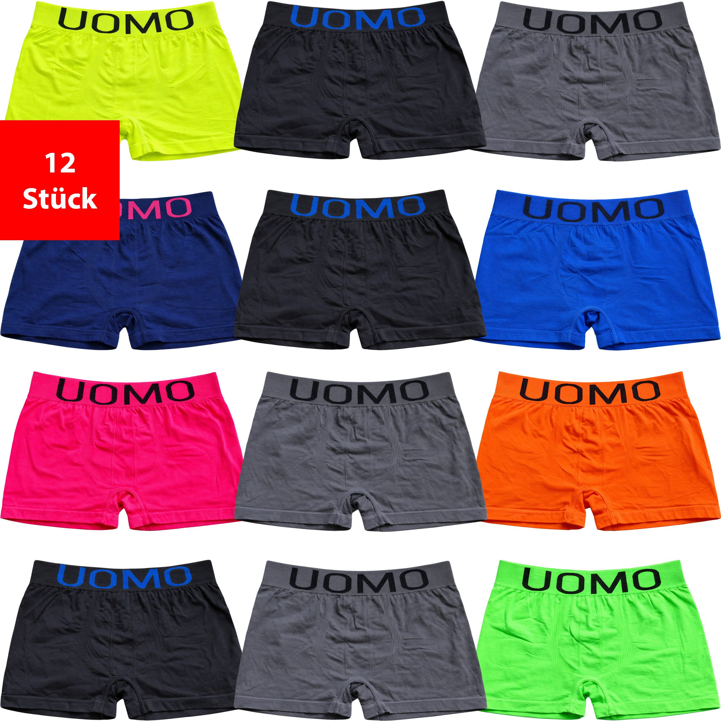 Fashionschmiede Retro Boxer Boxershorts Herren Mikrofaser 12er & 24er Pack Retroshorts Set (Set, 12-St., 12er-Pack) Seamless, keine kratzenden Schilder, ohne störende Seitennähte