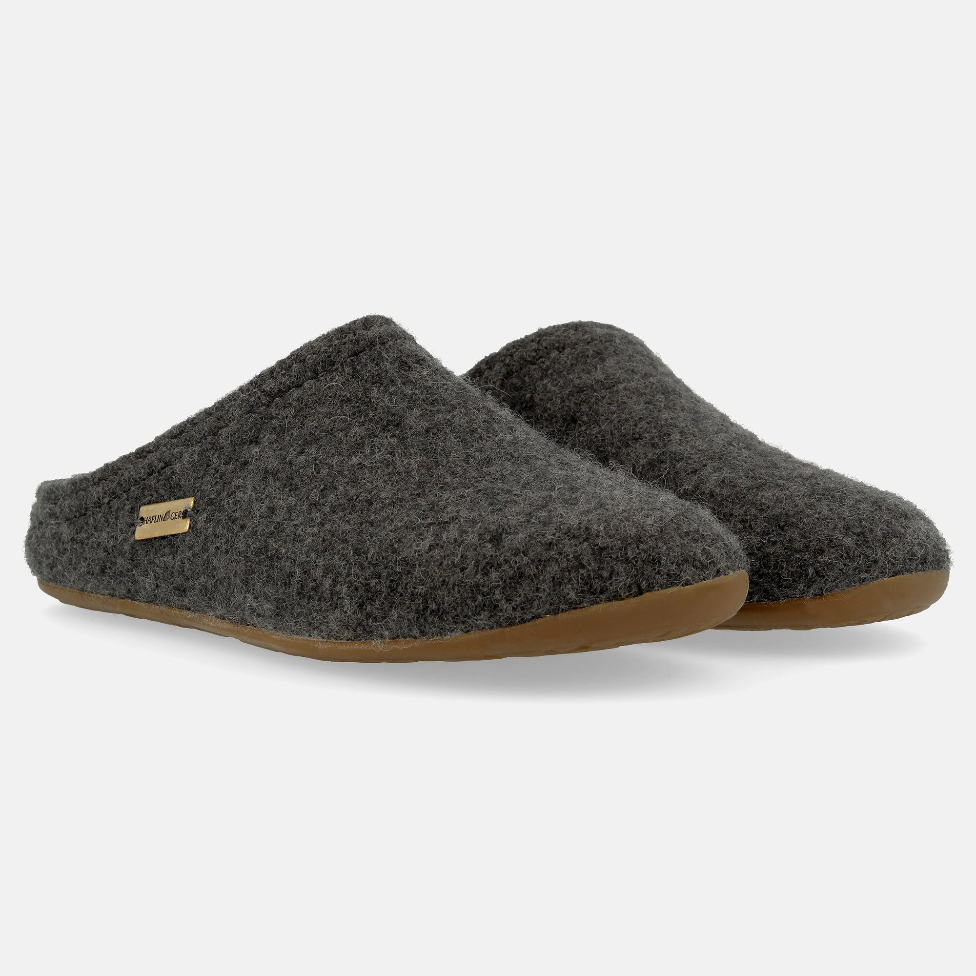 Haflinger Everest Classic Pantoffel aus reiner Schurwolle mit Gummisohle Hausschuh