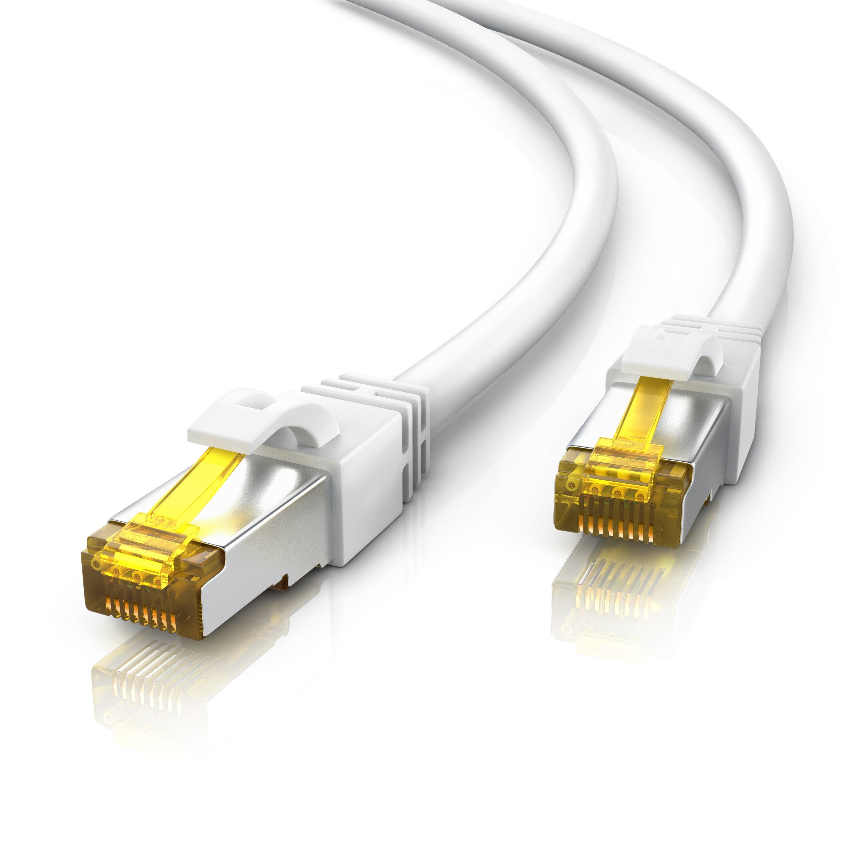 Primewire LAN-Kabel, CAT.7, RJ-45 (Ethernet) (25 cm), Gigabit Ethernet S/FTP Netzwerkkabel, 10000 Mbit/s, Patchkabel - 0,25m