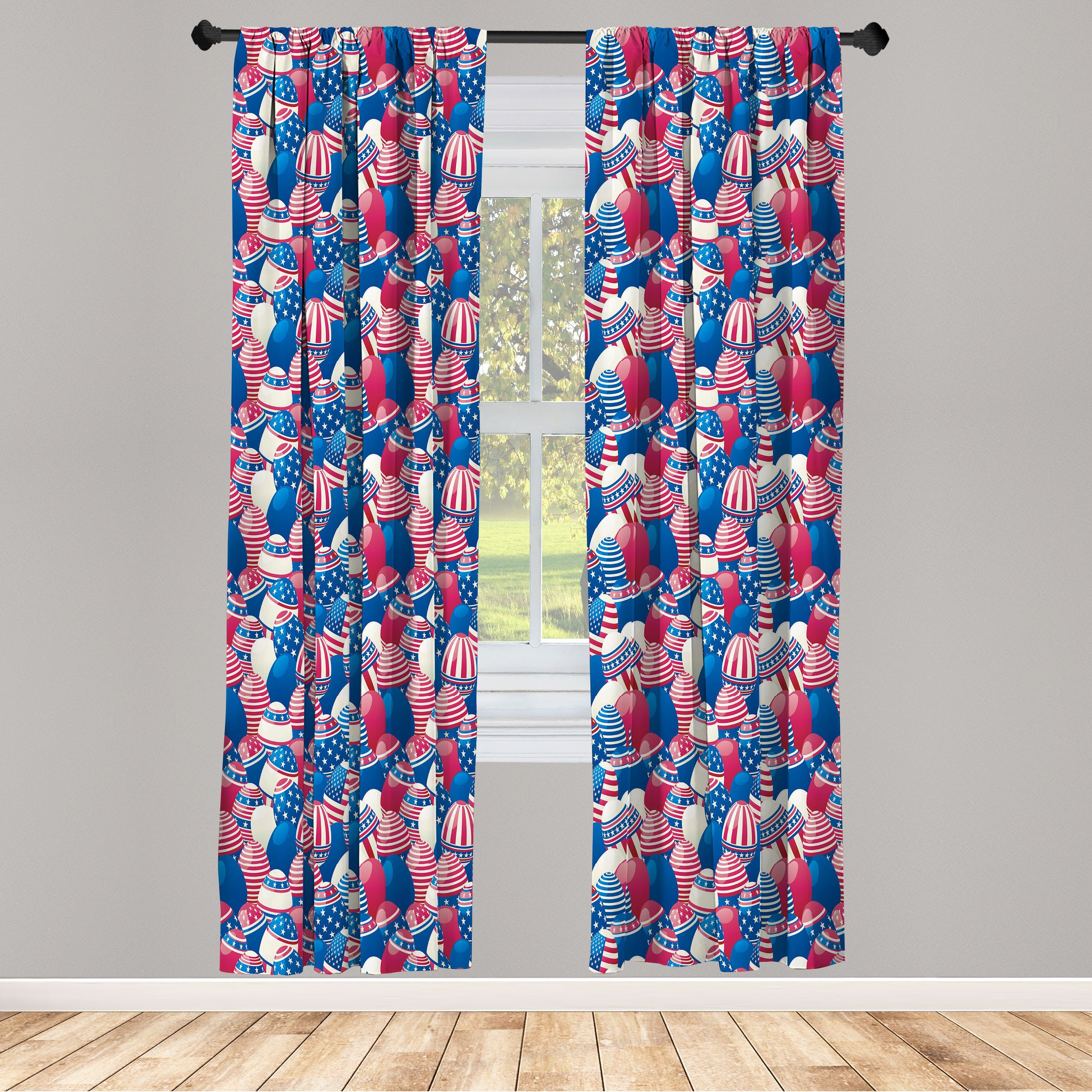 Gardine Vorhang für Wohnzimmer Schlafzimmer Dekor, Abakuhaus, Microfaser, Vereinigte Staaten von Amerika Traditioneller Ostereier
