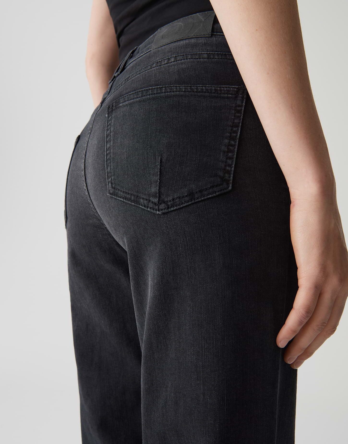 OPUS PANTS Weite Jeans MELLY MODERN mit Powerstretch Mid Rise Long, BCI Cotton, Zip-Fly