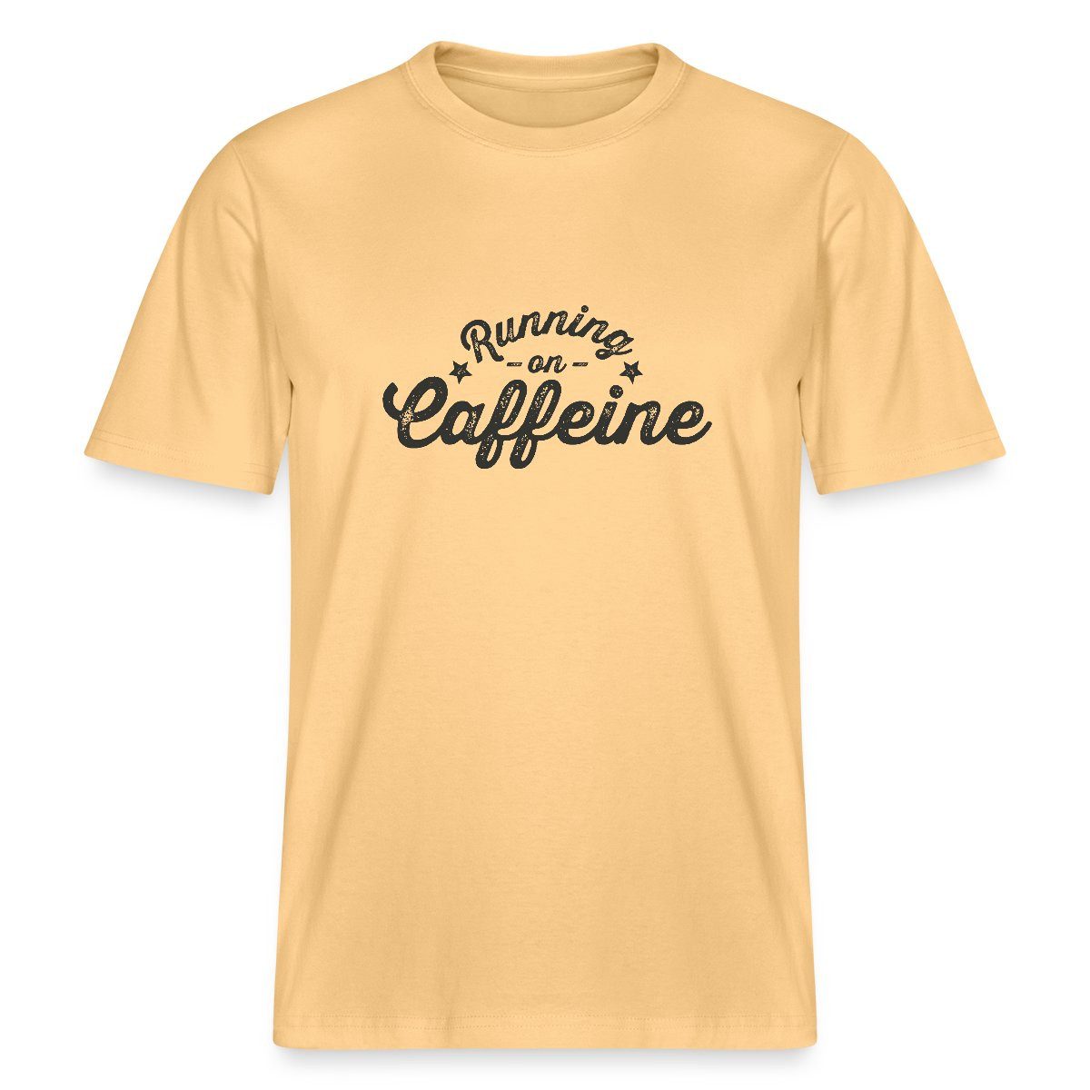 T-Shirt Running On Caffeine Schriftzug Retro Style Relaxed Fit Unisex T-Shirt
