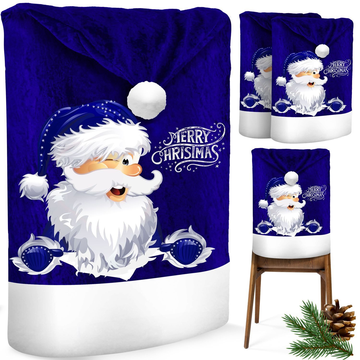 KESSER Weihnachtsfigur, Premium Weihnachtsstuhlüberzug Set Stuhlhussen für Weihnachten