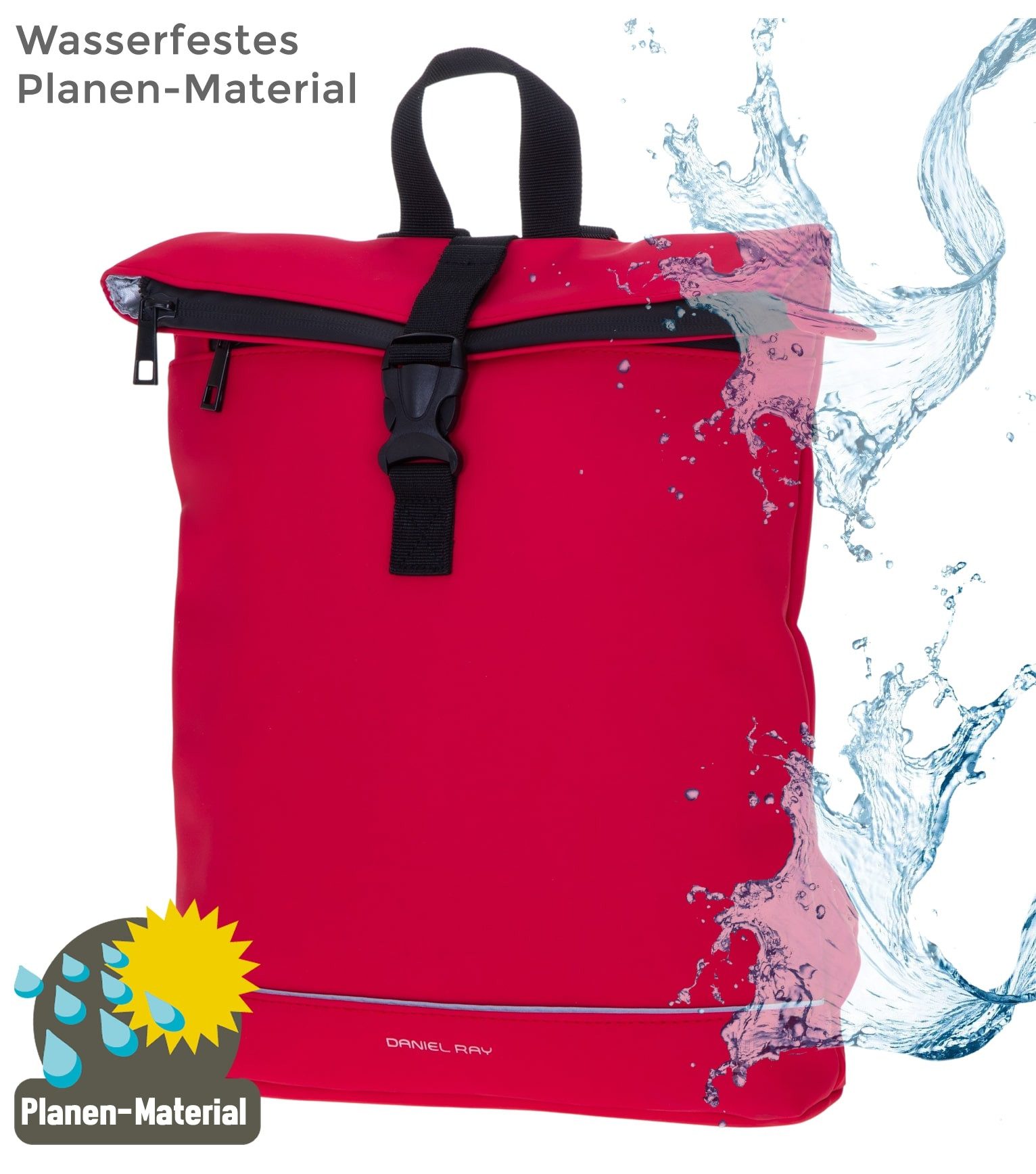 Daniel Ray Rucksack Damen Cityrucksack Daypack small klein Jeff wasserabweisend, A4 Damenrucksack Handtaschenrucksack backpack 251092 + Schlüsseletui
