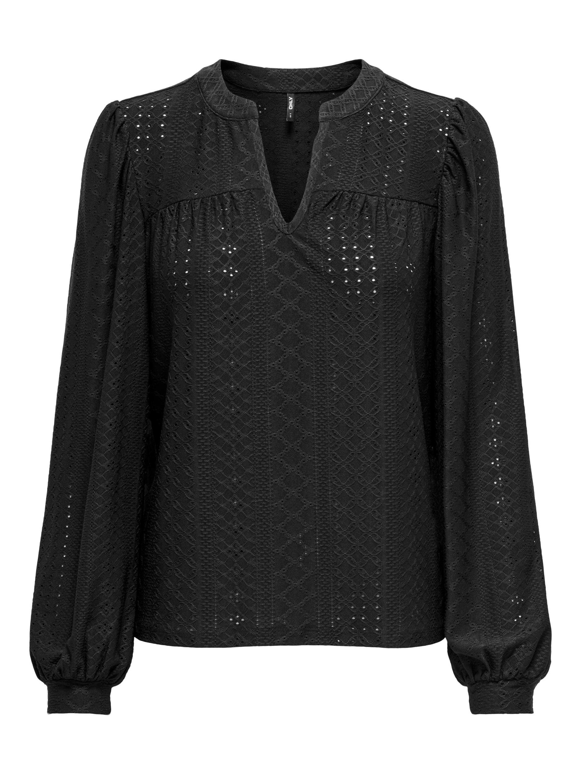 L/S Langarmshirt SPLIT JRS ONLY TOP ONLSANDRA Black