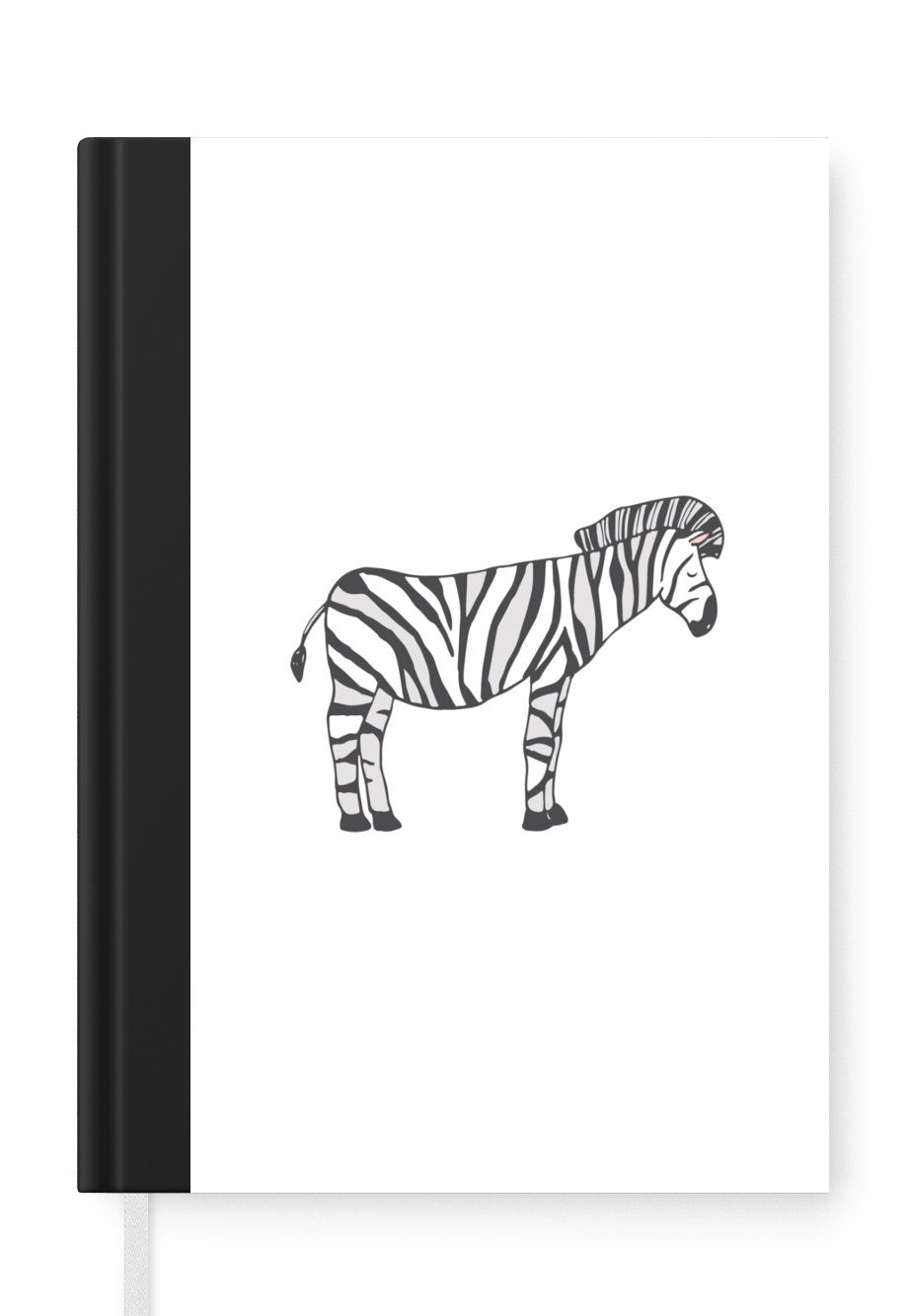 MuchoWow Notizbuch Zebra - Kinder - Weiß - Jungen - Mädchen, Journal, Merkzettel, Tagebuch, Notizheft, A5, 98 Seiten, Haushaltsbuch