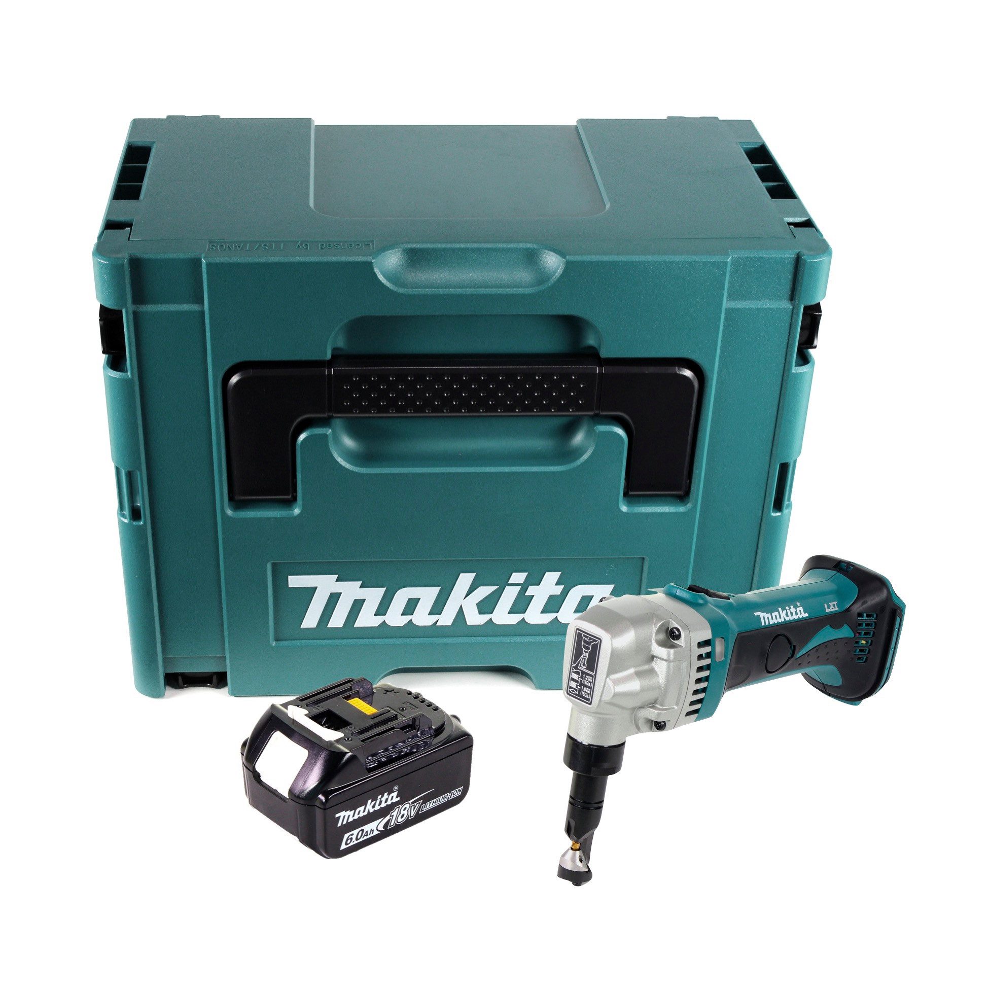 Makita Akku-Knabber DJN 161 G1J Akku Knabberschere 18 V + 1x Akku 6,0 Ah + Makpac