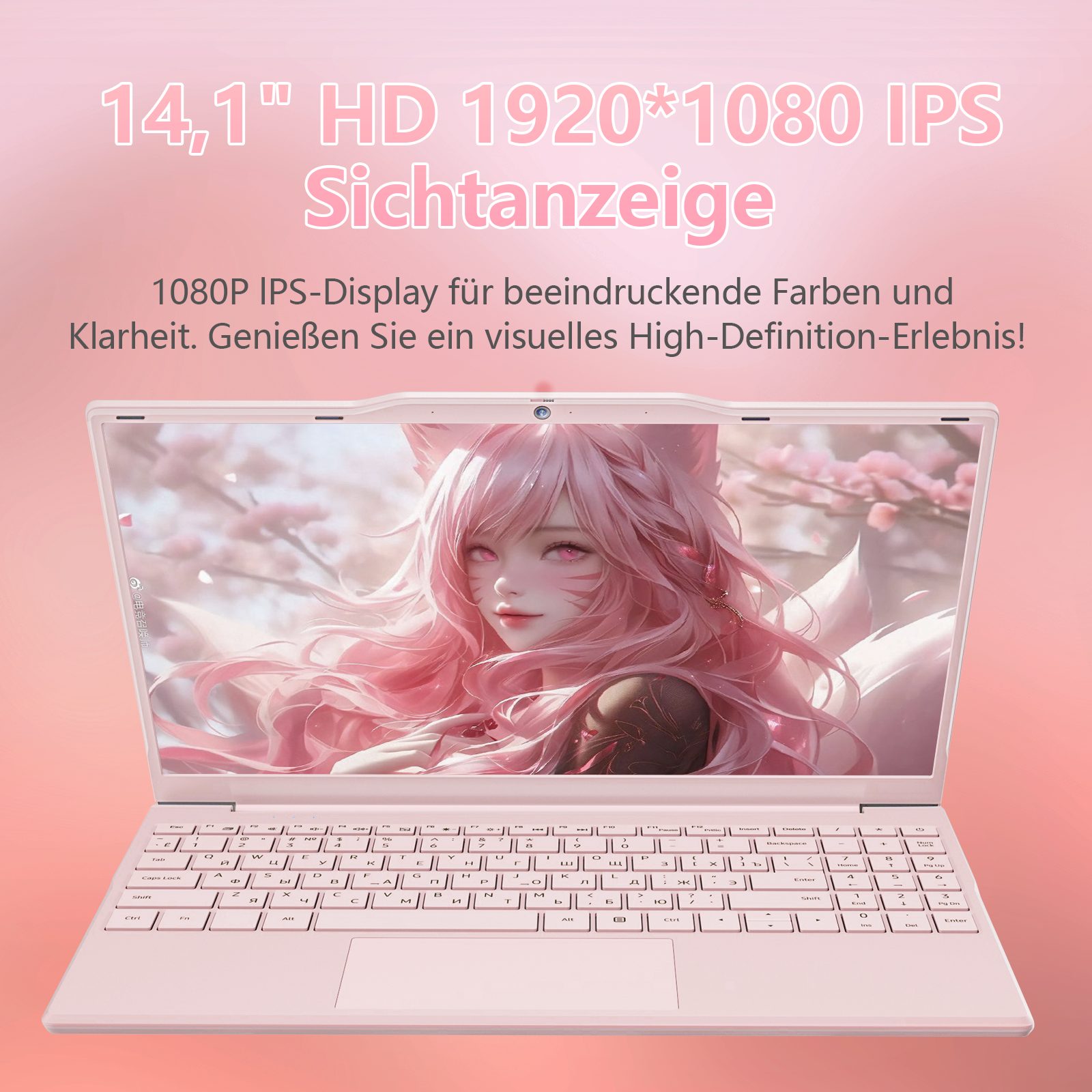 Auusda T141J Laptop mit kabelgebundener Maus, 14.1 Zoll, Intel N5095 Notebook (Intel UHD-Grafik N5105, 16 GB, 512 GB SSD, mit physischem Kameraschalter für optimale Sicherheit)