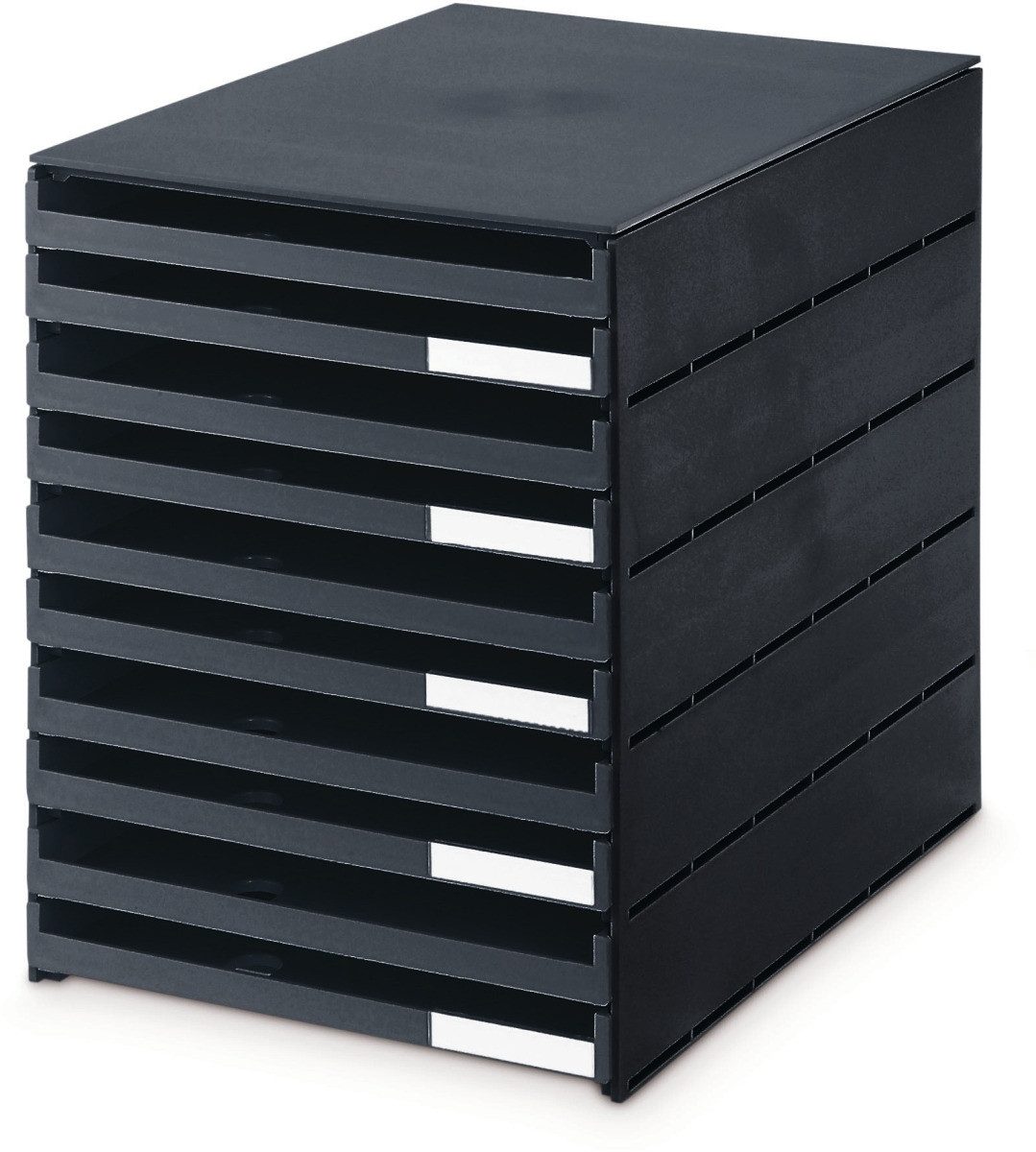 Organizer Schubladenbox styroval Pro 10 Schubladen offen schwarz/schwarz
