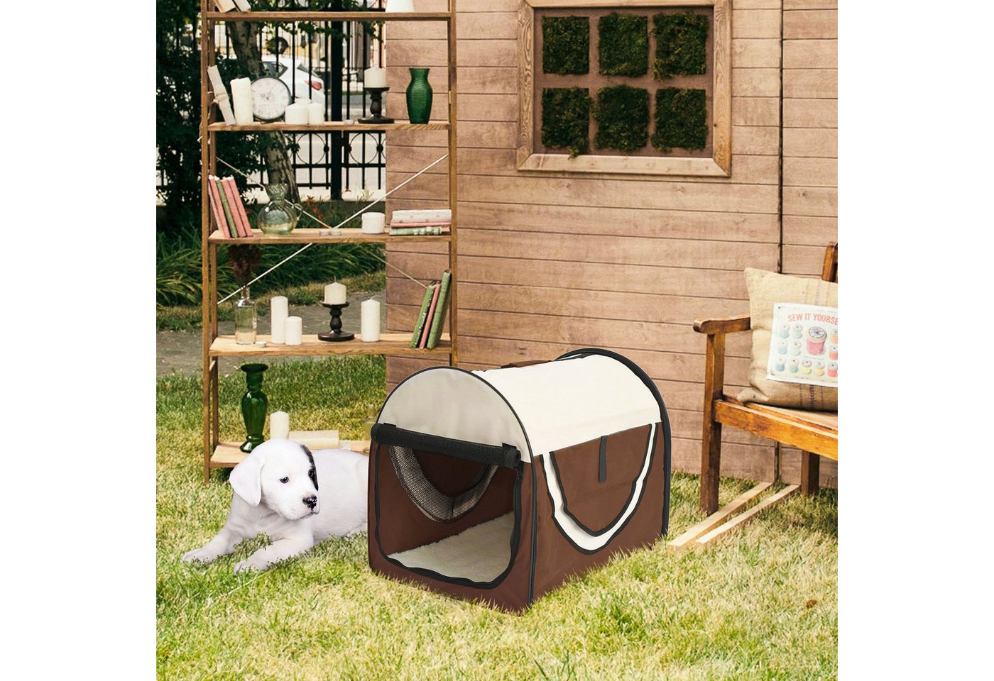 Thumbnail - PawHut Tiertransportbox faltbare Hundetransportbox bis 4 kg, Kaffee 46 x 36 x 41 cm