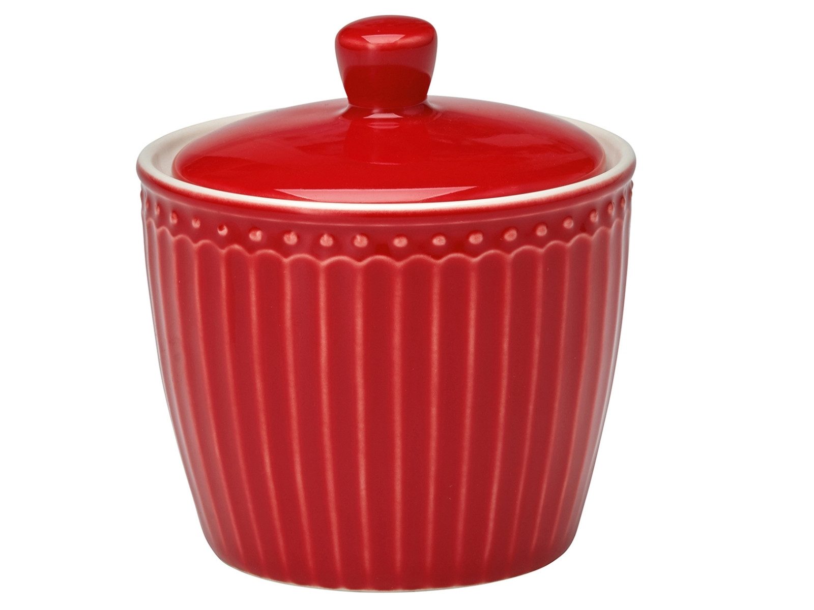 Greengate Zuckerdose Alice Zuckerdose red 10 cm, Steinzeug