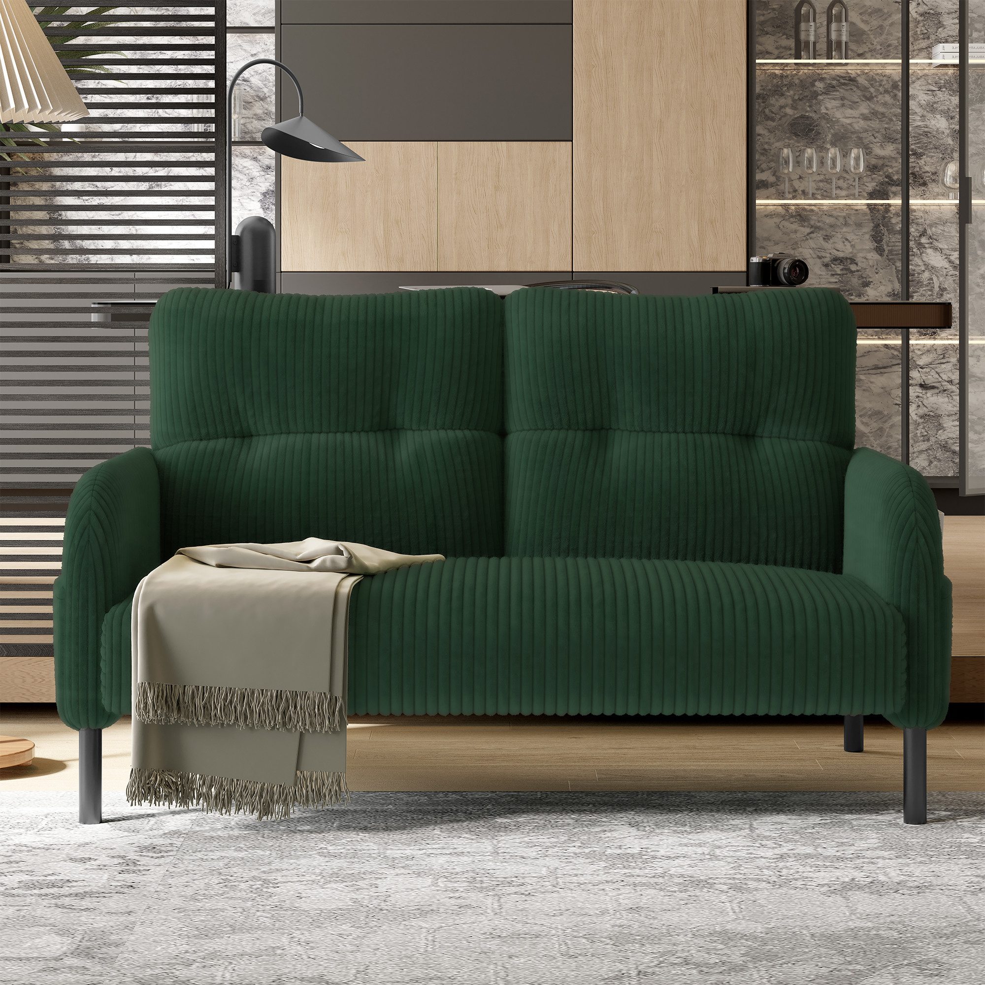STILVORA Wohnzimmer-Set aus Cordstoff,Zweisitzer Relaxsofa mit günstig online kaufen