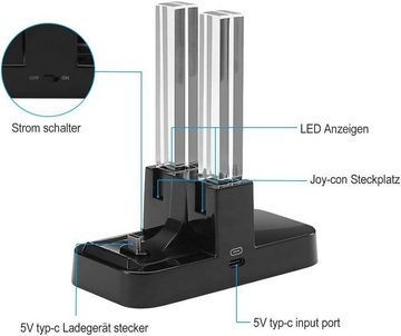 Tadow Ladestation Kompatibel für Nintendo Switch, Switch-Controller (Kompatibel mit Joy Cons, LED-Anzeige, Ladeständer)