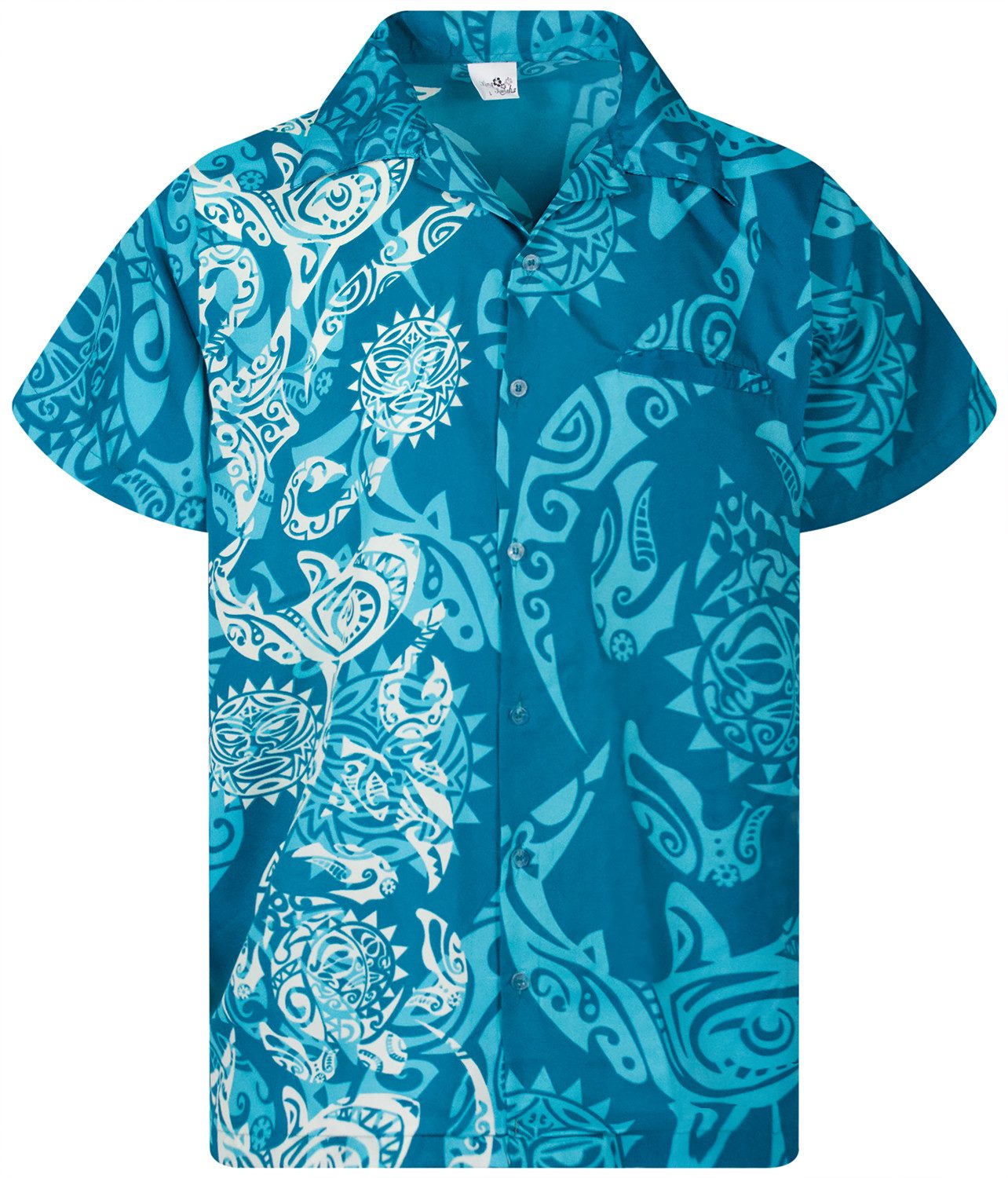 King Kameha Hawaiihemd Maori Wedding Funky Hawaii-Hemd Herren Kurzarm Front-Tasche Unisex