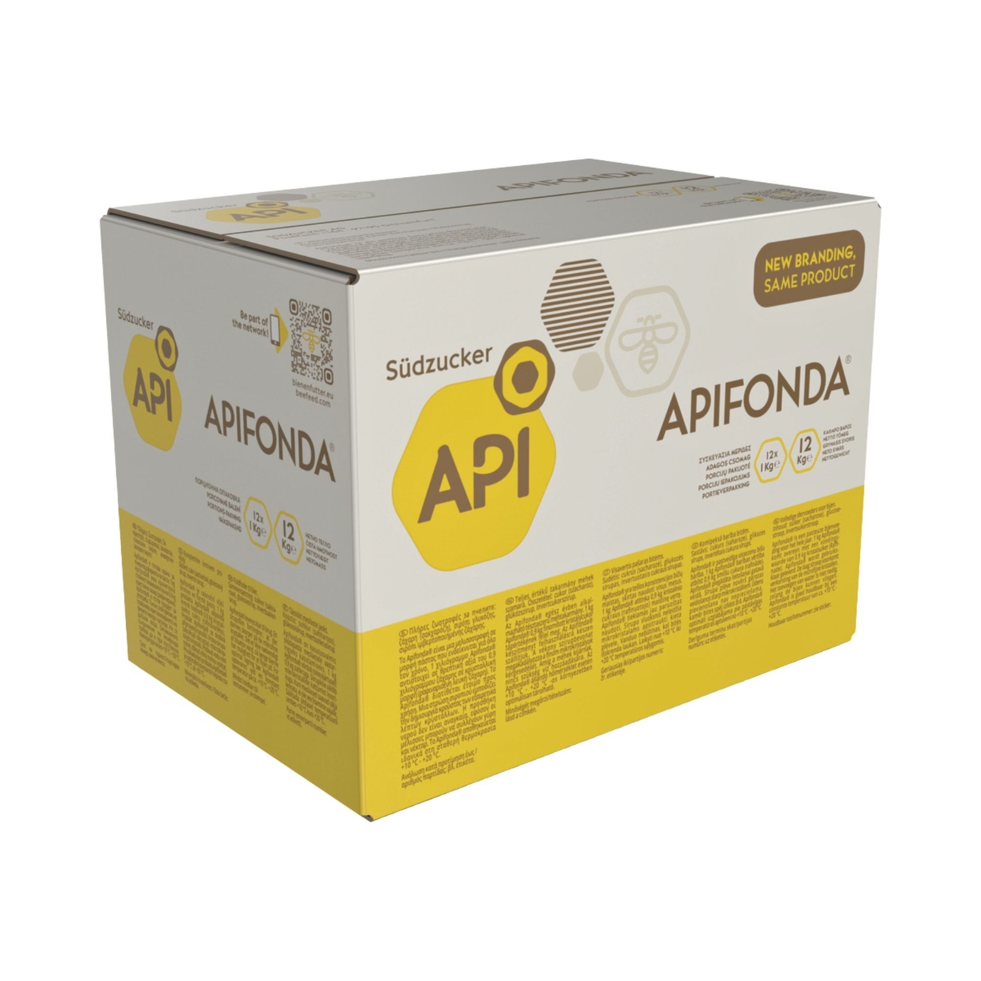 Apifonda Bienenfutter Südzucker Futterteig, Hauptfutter für: Bienen, 12 kg Karton (12x1 kg)