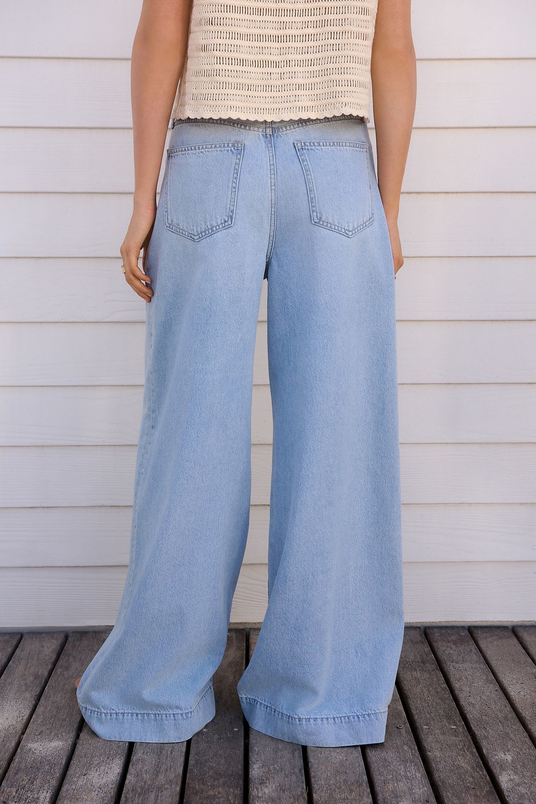 Next Weite Jeans Palazzo-Jeans mit weitem Bein (1-tlg) günstig online kaufen