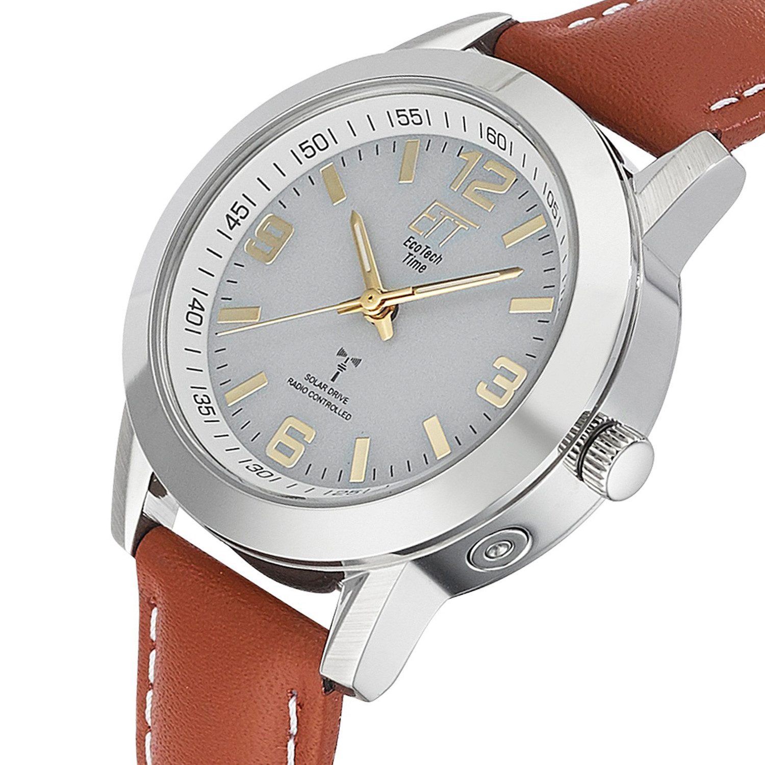 ETT Funkuhr Eco Tech Time Solar Drive Funk Gobi Damenuhr - ELS-11495-12L