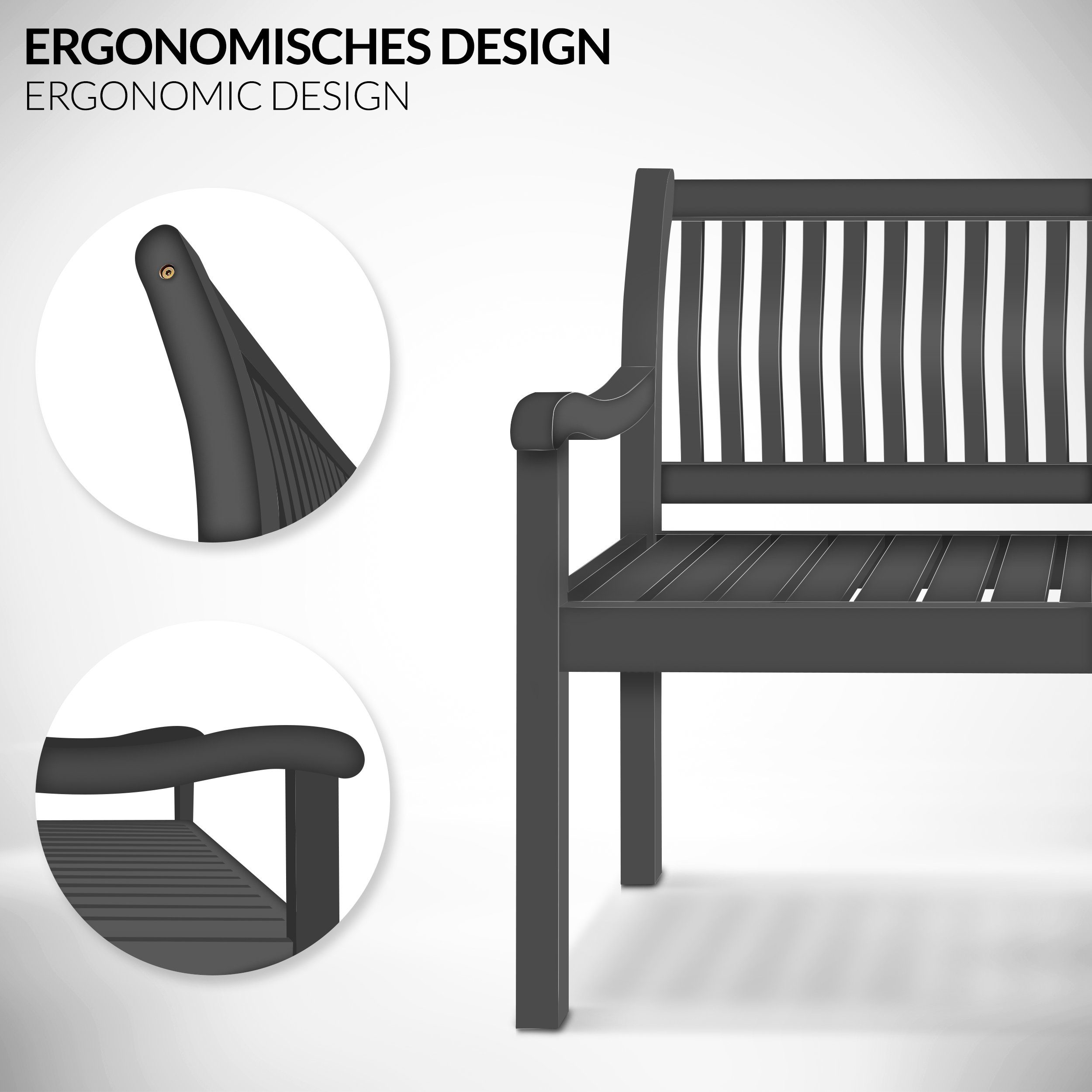 tillvex Gartenbank Holz Parkbank Massiv Sitzbank wetterfest, Holzbank Massi günstig online kaufen