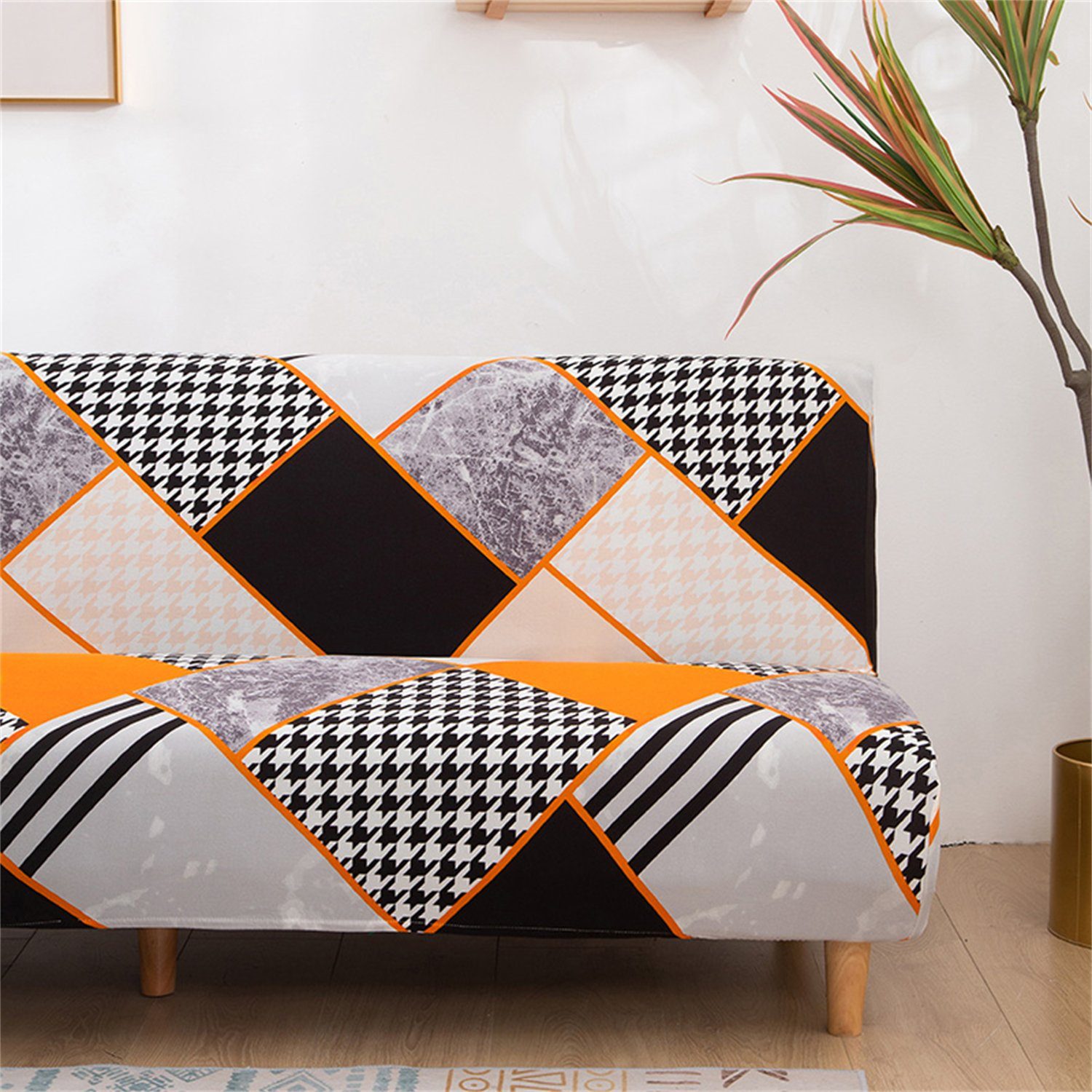 Sofahusse, HOMEIDEAS, Abdeckung Orange Ärmellos Möbelschutz Sofa-Schonbezug