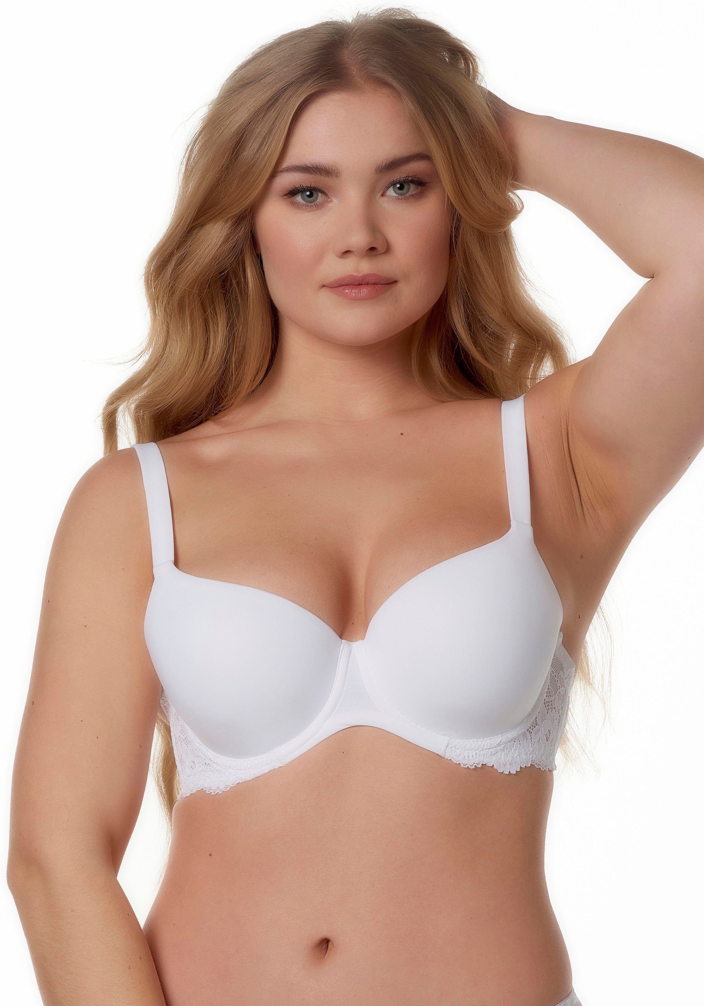 After Eden D-cup & up T-Shirt-BH LIV verstellbare Träger, mit Schale, mit Bügel, mit Spitze, feminin