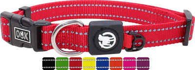 DDOXX Hunde-Halsband Hundehalsband Nylon, reflektierend, verstellbar, Rot