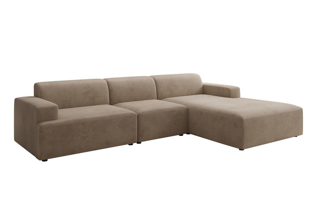 Luxusbetten24 Sofa Designer Sofa Monza L Maxi, in Samt, für bis zu 6 Personen