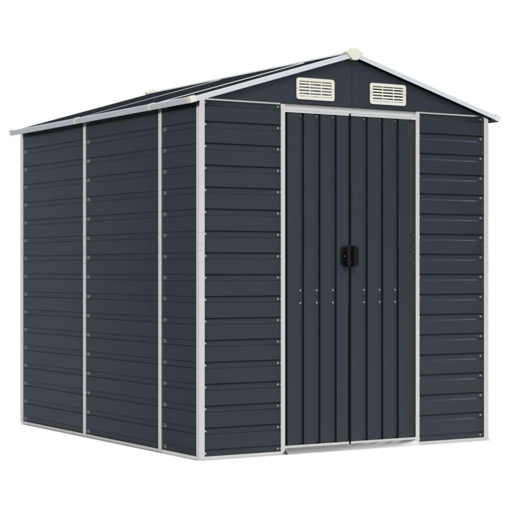 Garten-Geräteschrank 191 x 215 x 198 cm Gerätehaus Anthrazit 191x215x198 cm Verzinkter Stah