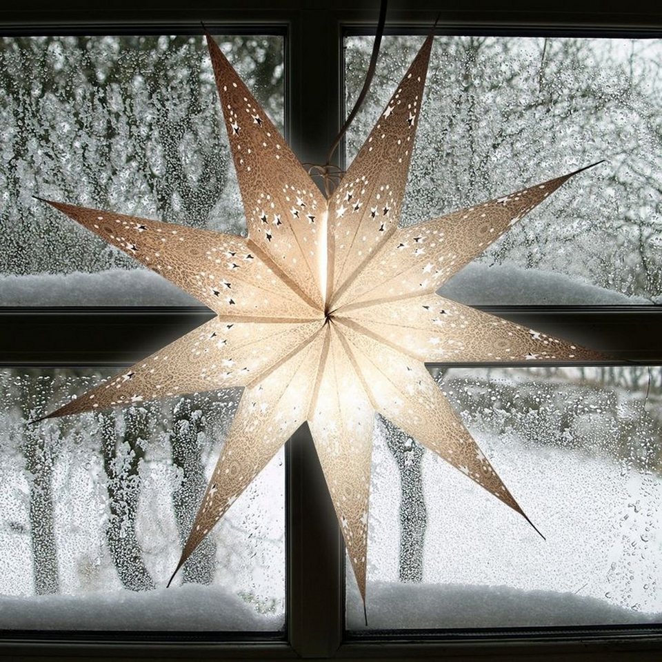 BURI Dekostern Weihnachtsstern 60cm Weihnachtsdeko Adventstern Leuchtstern  Stern