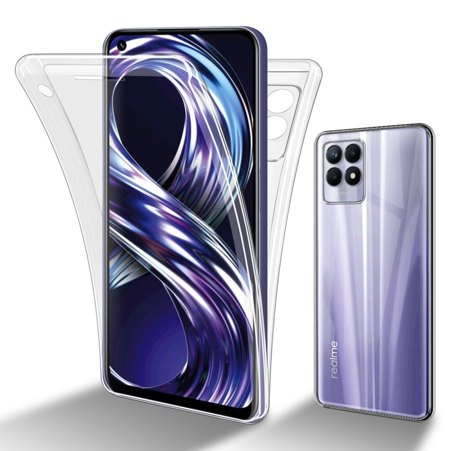Cadorabo Handyhülle für Realme 8i / Narzo 50 4G Hülle Realme 8i / Narzo 50 4G, Flexible Case Handy Schutzhülle - Hülle - Back Cover 360° Grad