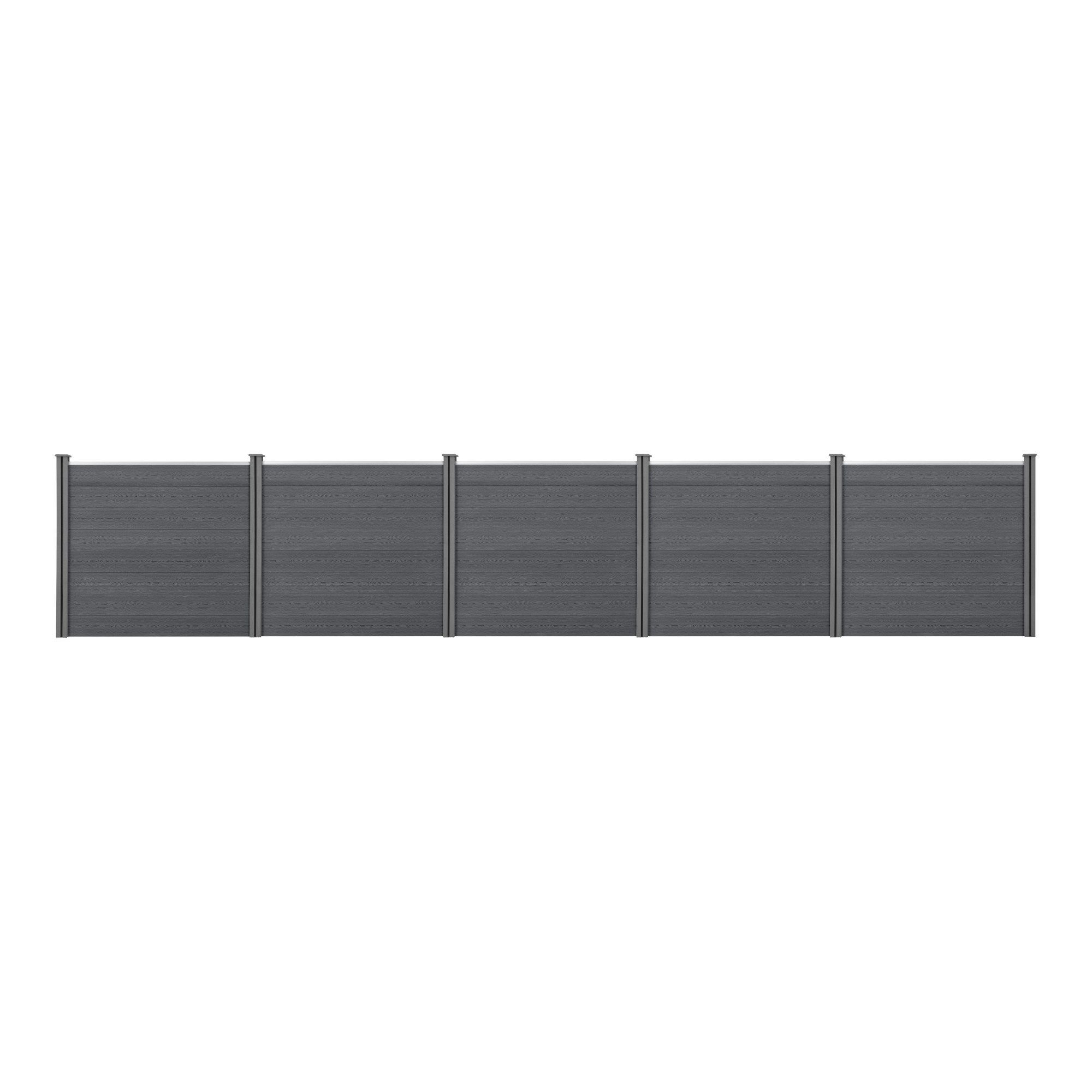 neu.holz Gartenzaun, (mit Pfosten), »Pinto« Lamellenzaun WPC Sichtschutz 165x770cm Grau