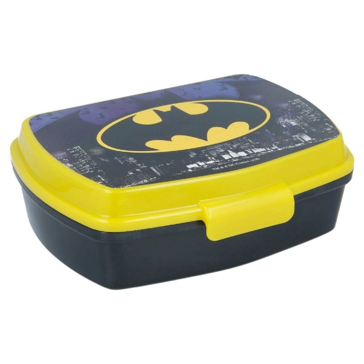 Batman Lunchbox Kinder Brotdose – Lunchbox Pausenbox Schulbrotbox, (Einteilig), Brotzeitdose
