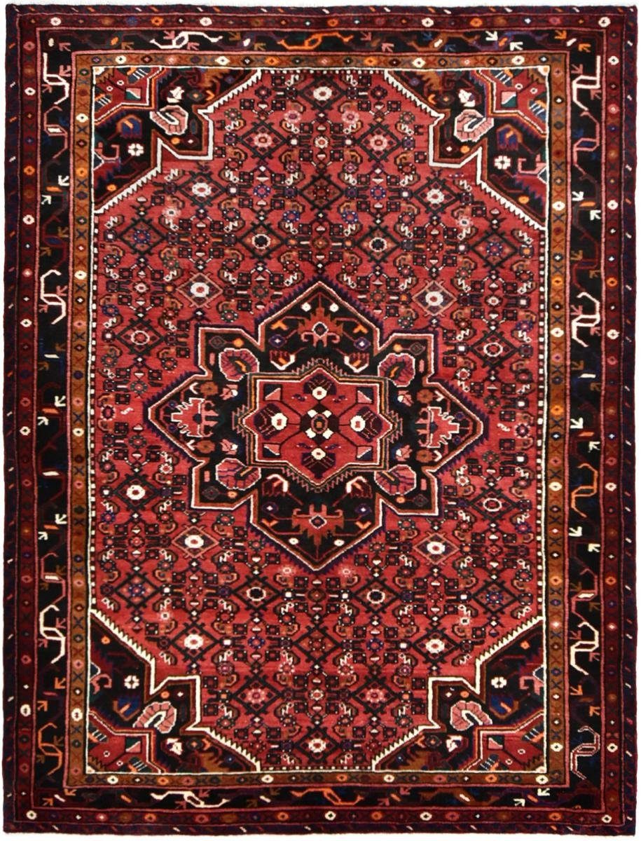 Orientteppich Hosseinabad 159x212 Handgeknüpfter Orientteppich / Perserteppich, Nain Trading, rechteckig, Höhe: 12 mm