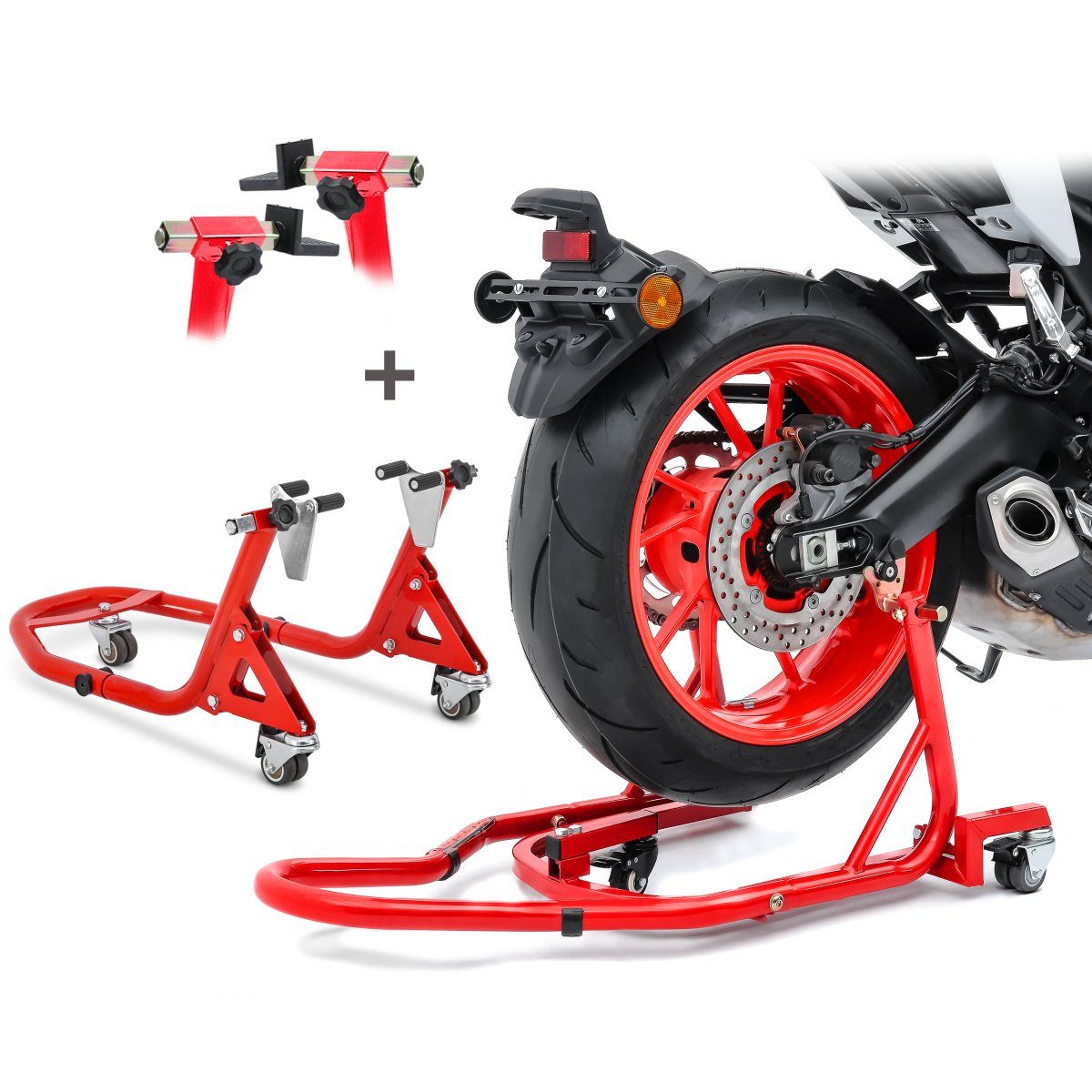 Motorradheber Motorrad Montageständer Set Rangierhilfe XMR Motorradständer vorne und