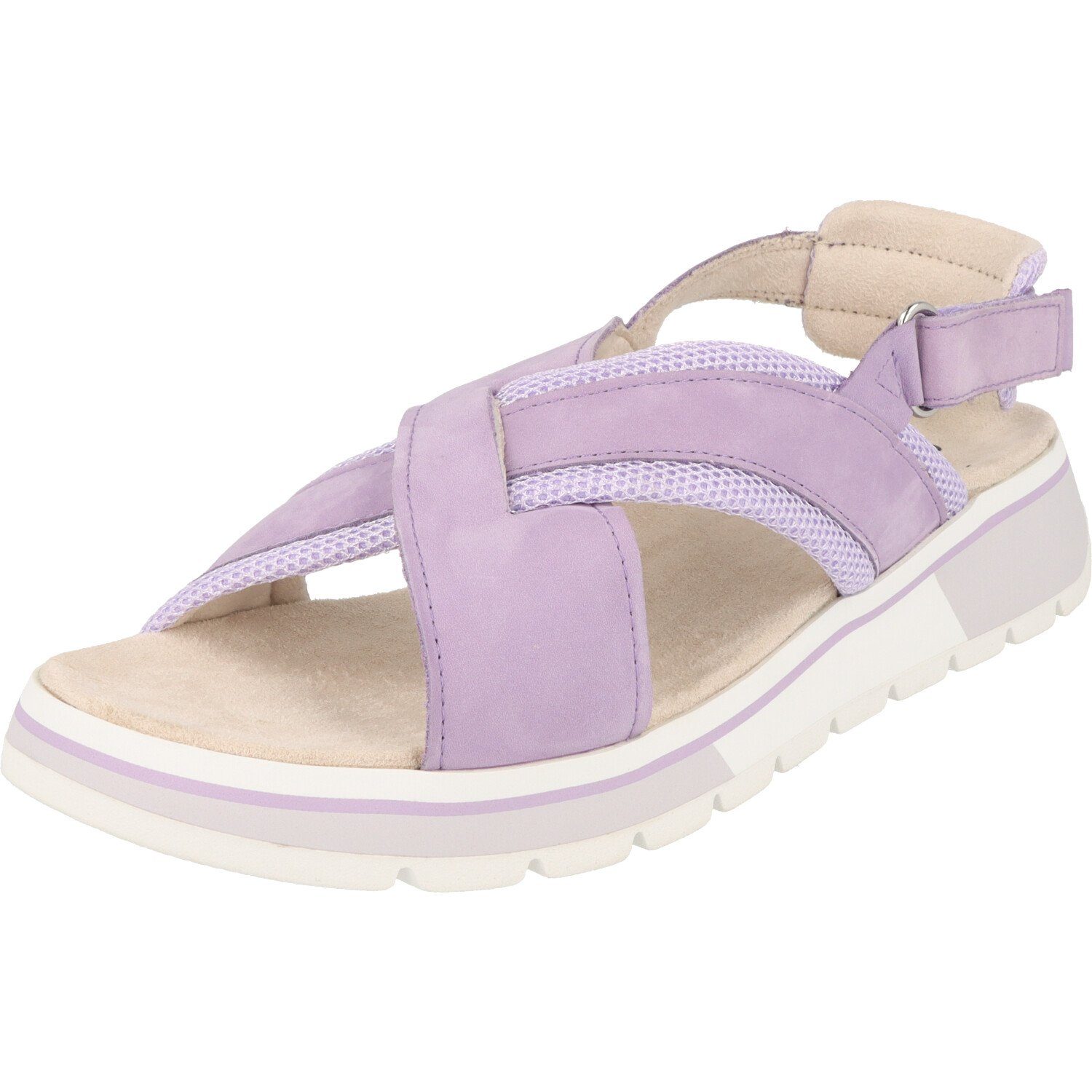 Caprice Damen Schuhe Flache Sandale Climotion 9-28704-20 Purple Klett Sandale
