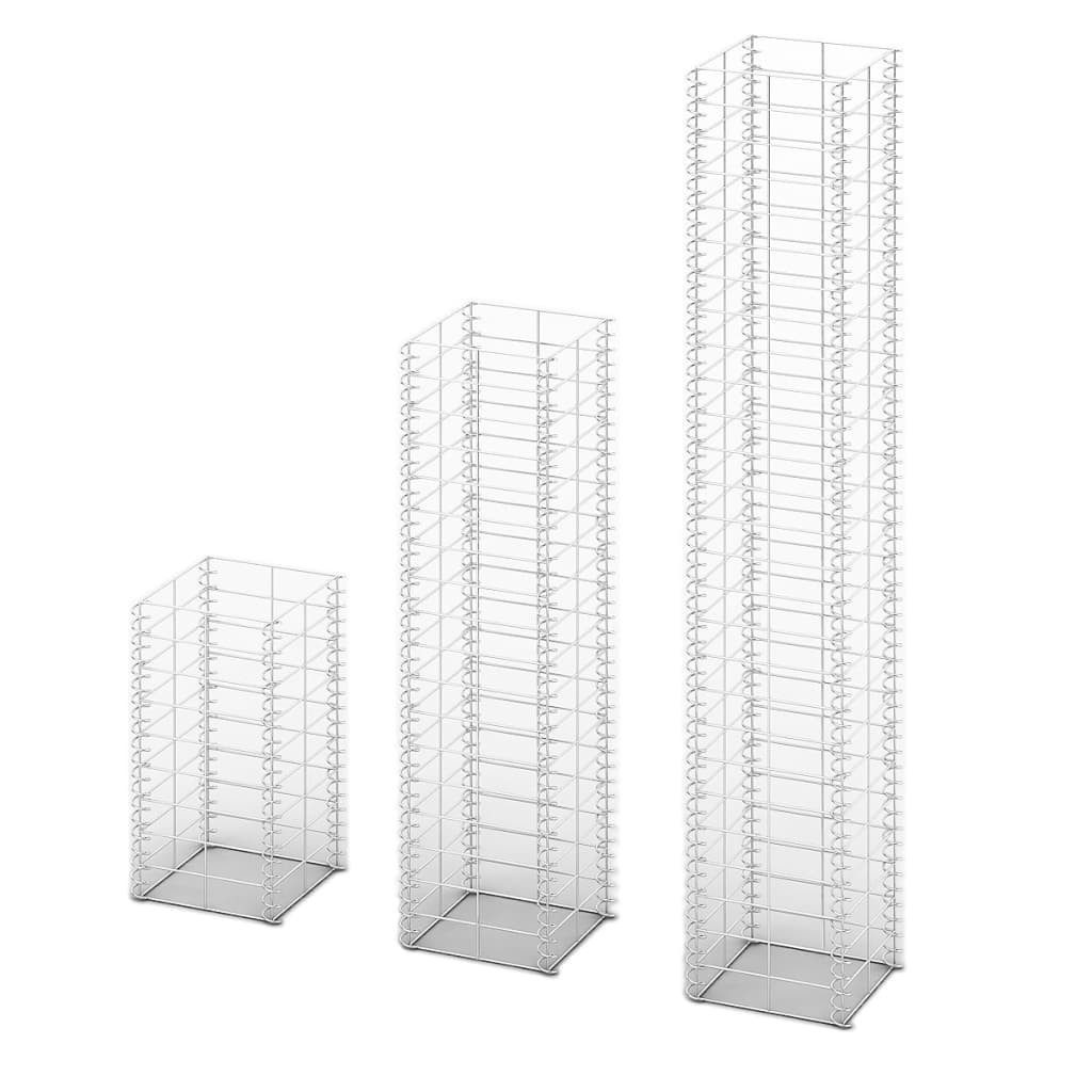 vidaXL Gartenzaun Gabionen-Set 3-tlg. Verzinkter Draht, günstig online kaufen