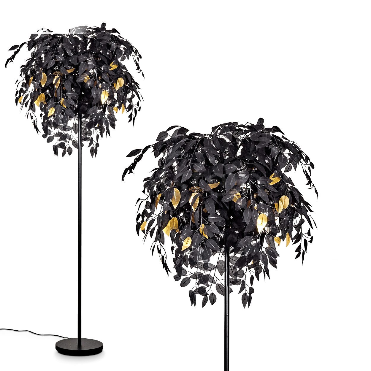 hofstein Stehlampe »Orticelli« Stehlampe aus Metall/Kunststoff in Schwarz/G günstig online kaufen