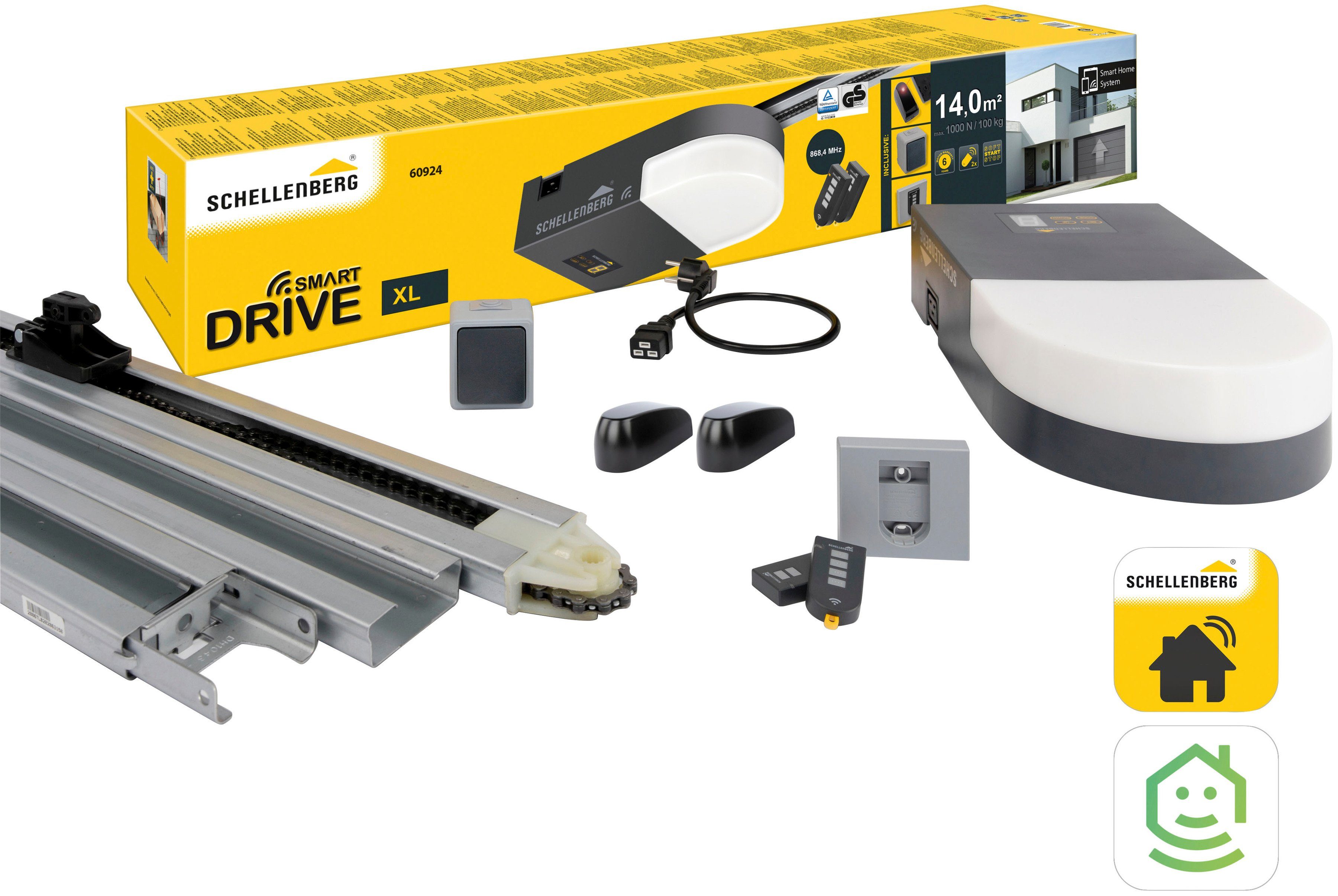 SCHELLENBERG Garagentorantrieb Smart Drive XL, Funk-Antrieb für Tore bis 14 m², Torantriebe inkl. Zubehör