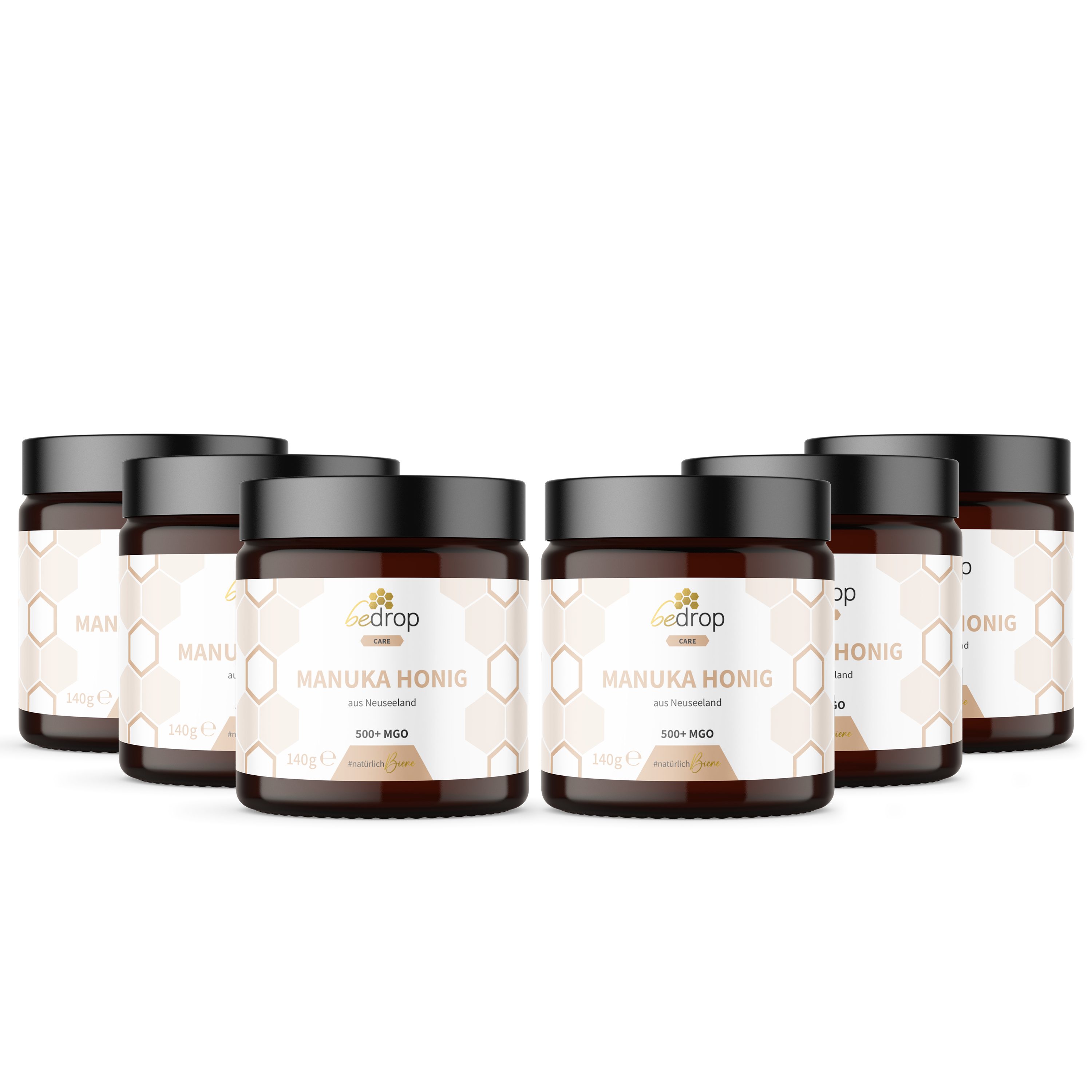 bedrop Honig Manuka Honig I XXL Glas mit MGO +500 aus Neuseeland, 1 x 140 g, (Packung, Original 100% natürlich - Echter Manuka Honig mit MGO Gehalt +500), MGO Gehalt über +500