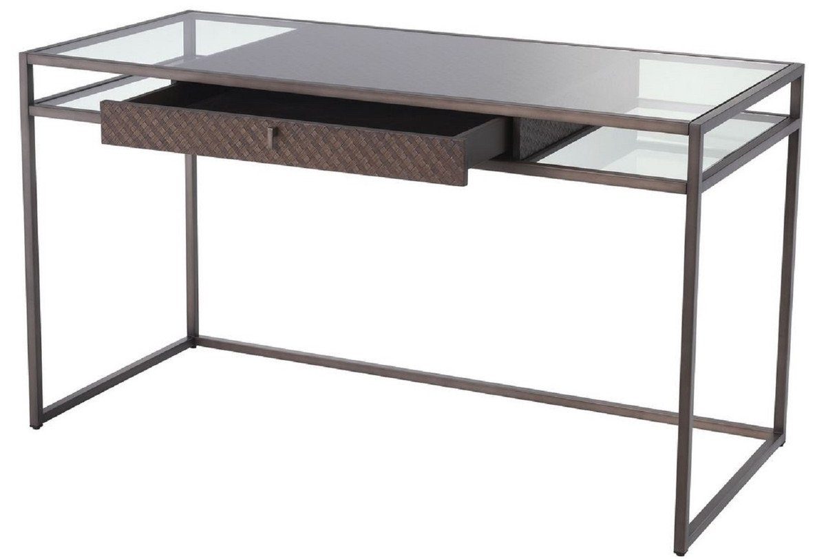 Luxus x cm Bronze Padrino mit Büromöbel Luxus Schreibtisch x H. Schublade - 75,5 60 Casa Luxus Schreibtisch - 135 Qualität