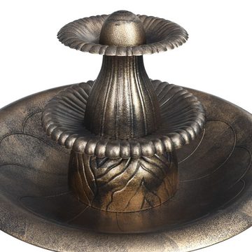vidaXL Vogeltränke Vogelbad mit Springbrunnen Bronzen 5091 cm Kunststoff Vogeltränke Trin