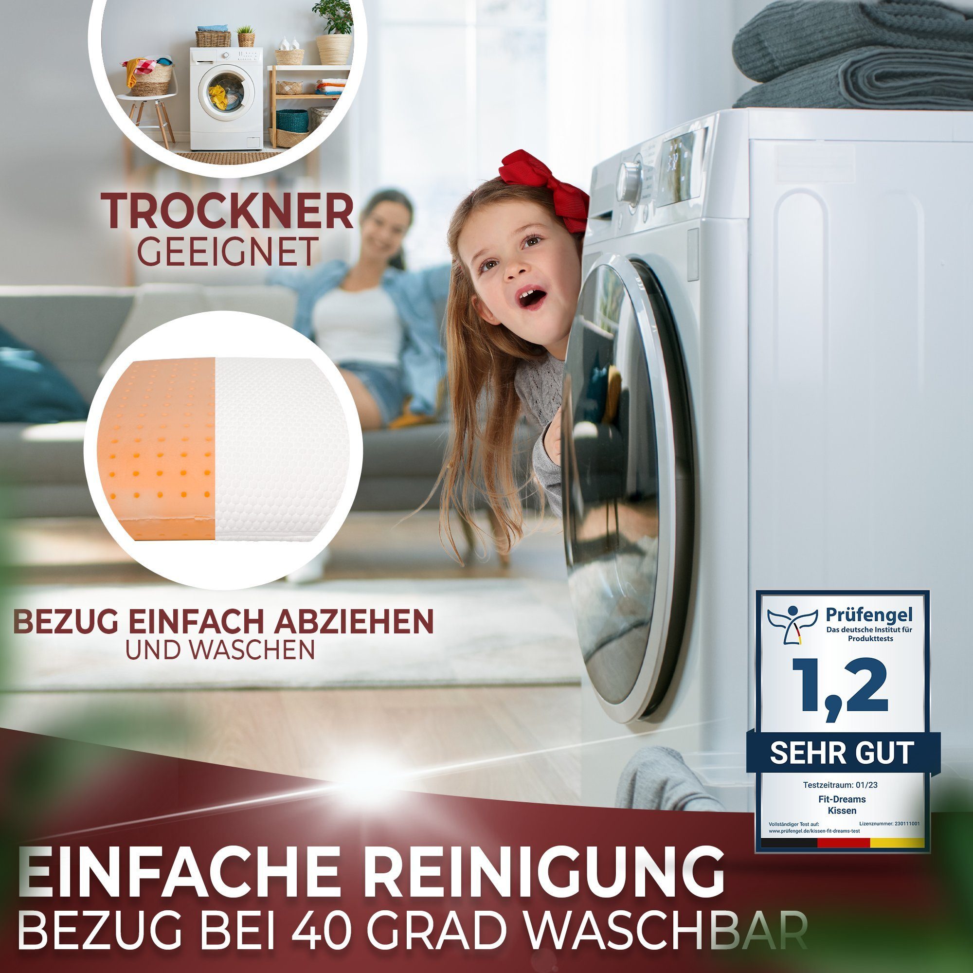 ergonomisches – - 1-tlg., FIT Lendenkissen, für Orthopädisches FOR Nackenstützkissen – Nacken PRESS und Nackenkissen Wirbelsäule Foam Kissen, Rücken, schonend Memory Spar-Set, SLEEP Anti-Schnarch aus DREAMS Set