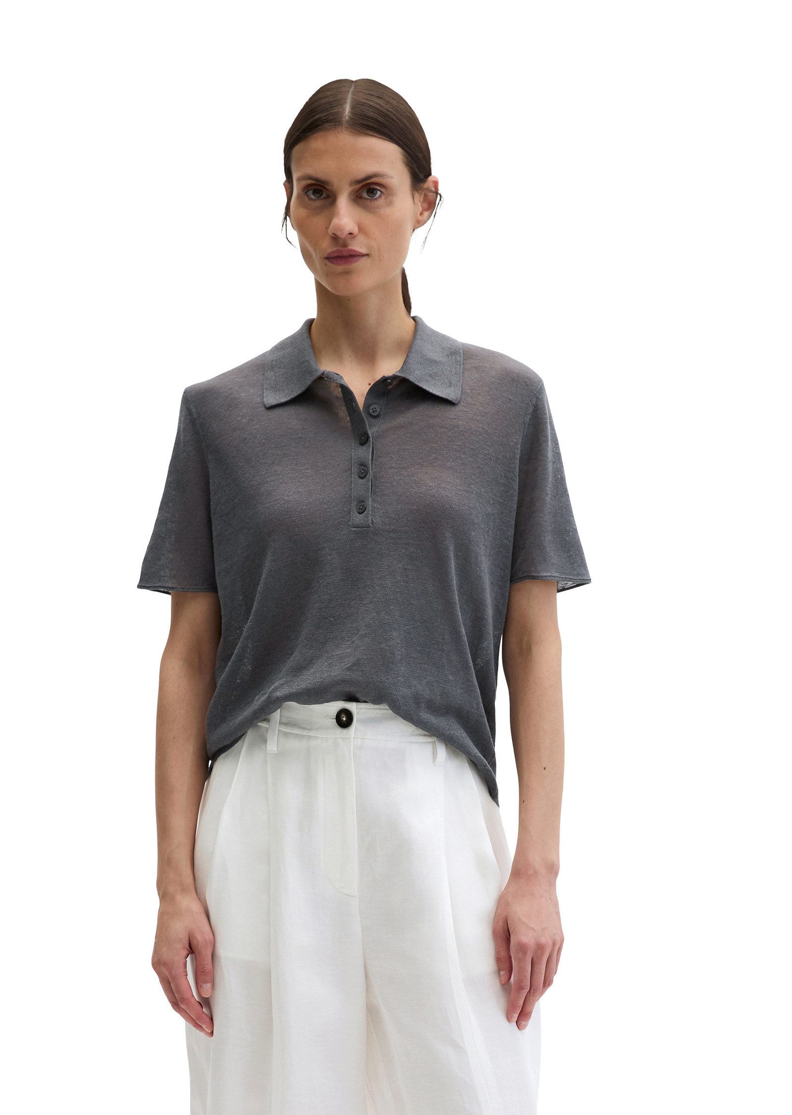 Marc O'Polo Polokragenpullover aus reinem Leinen