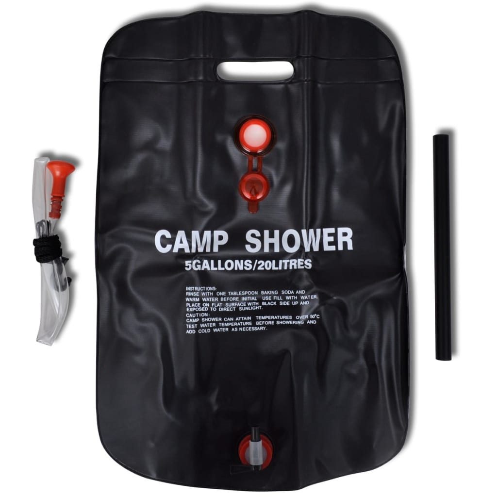 vidaXL Campingtoilette, Campingdusche 2 Stk. Solar 20 L
