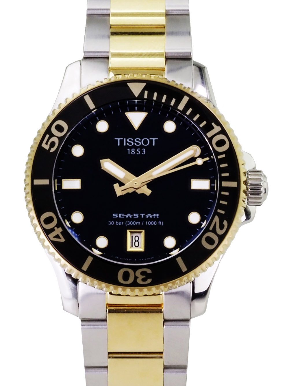 Tissot Schweizer Uhr Damen Uhr 36 mm Ø T1202102205100 Seastar Neu 30 ATM