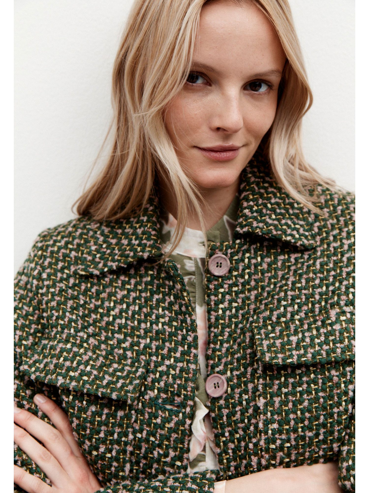 MORE&MORE Kurzblazer Kurzblazer, Bouclé günstig online kaufen