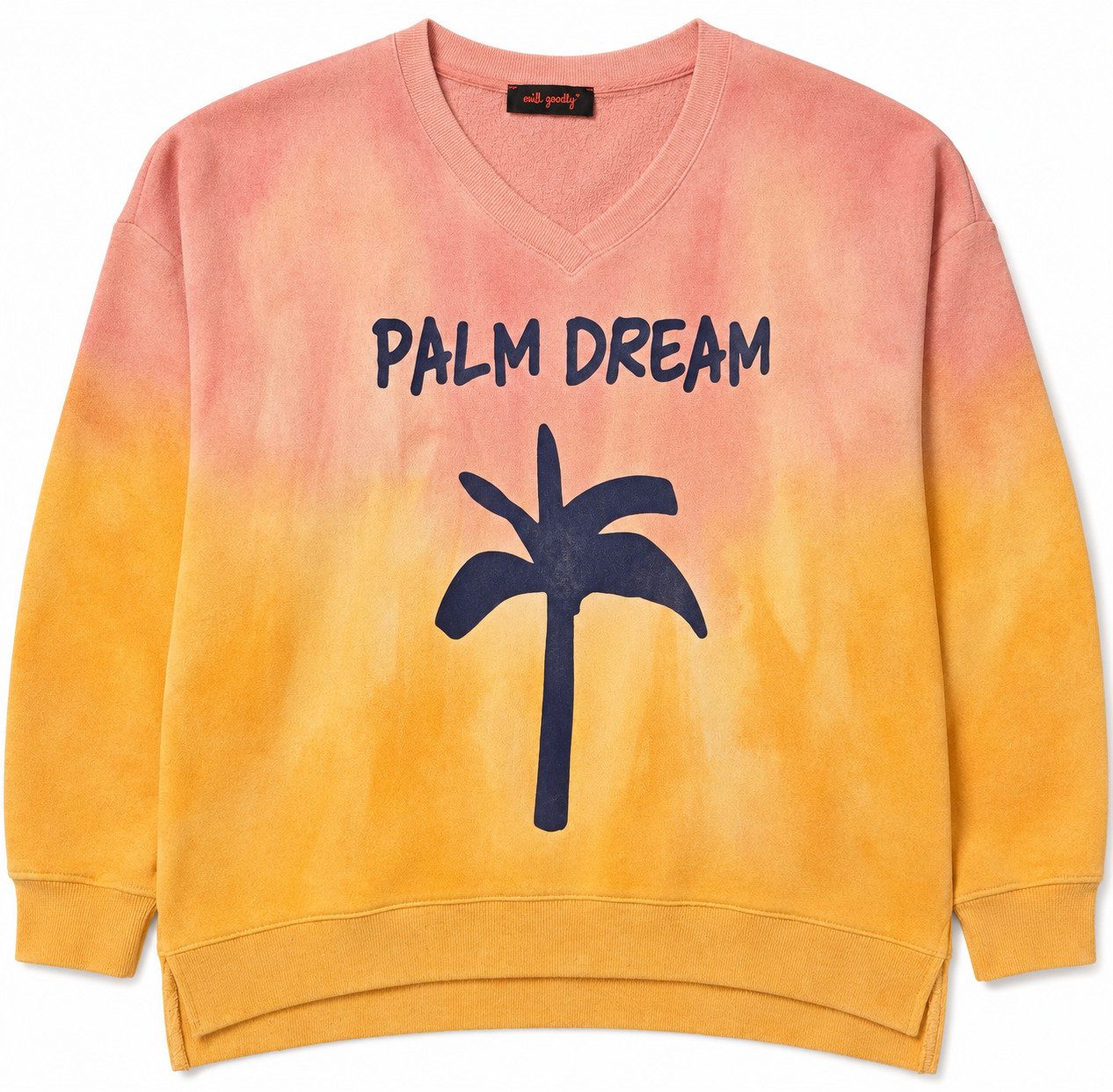 Miss Goodlife Sweatshirt MG11681 V-Neck Palmtree Batik