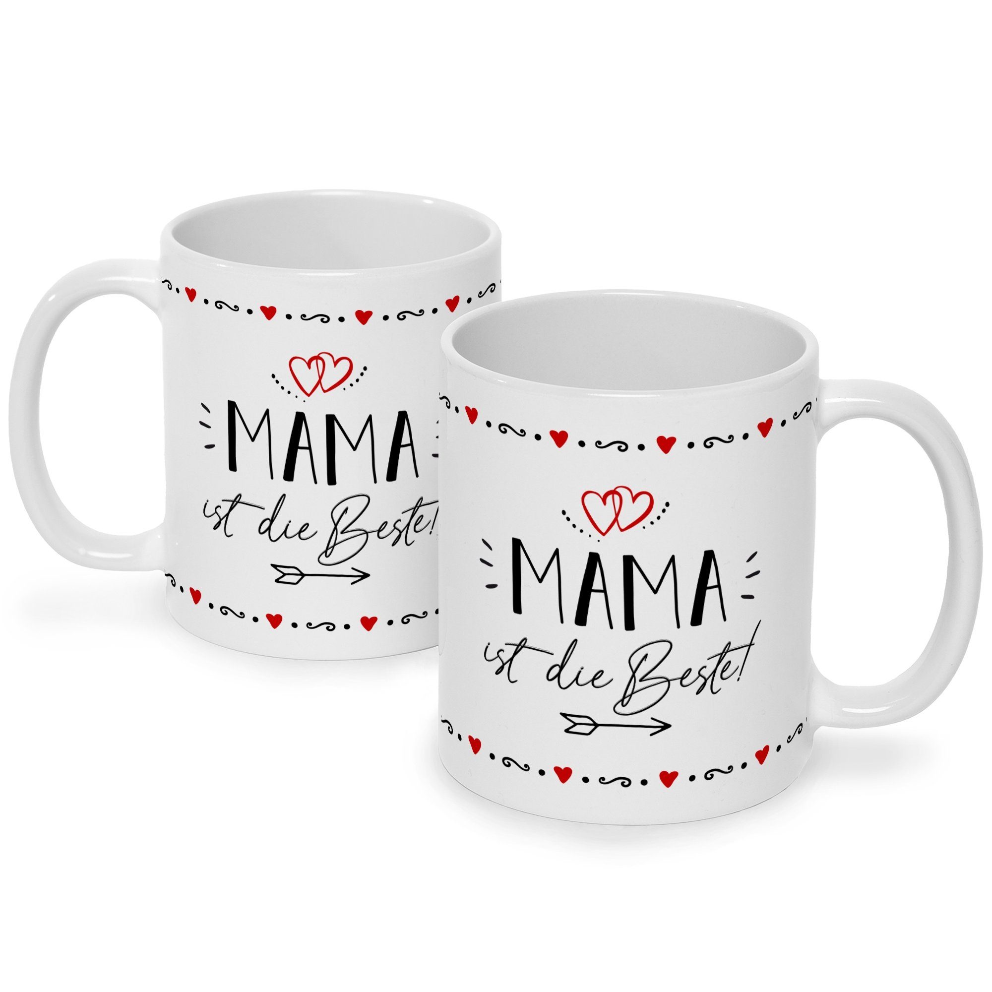 GRAVURZEILE Tasse Bedruckte Tasse Mama Frauen Sie Beste! für Herzliche mit Weiß - Weihnachten Geschenk für - zum Muttertag - Geburtstag Spruch Mama die Geschenke Valentinstag - ist für