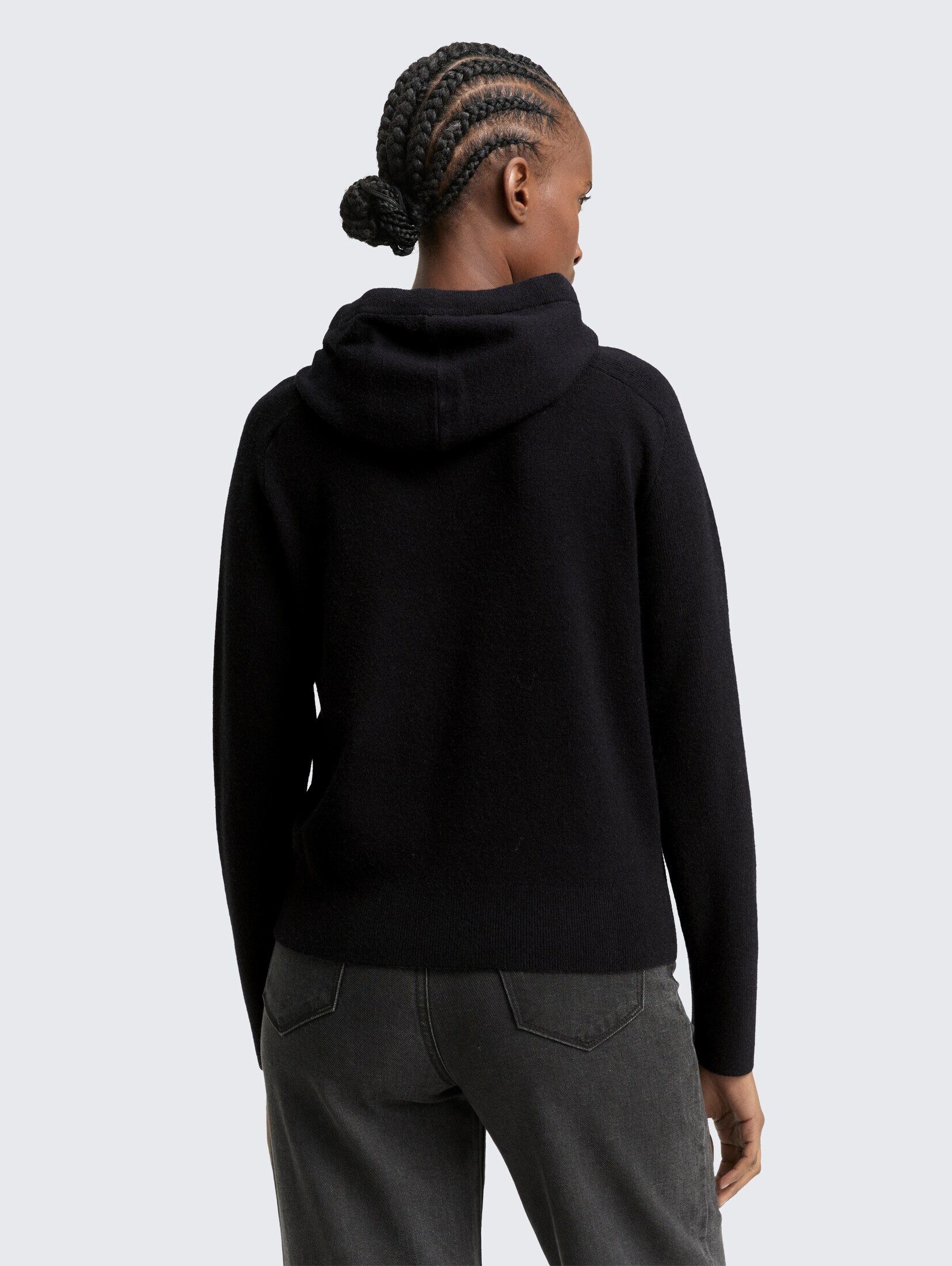 TOM TAILOR Denim Strickpullover Pullover & Strickjacken Hoodie Strickpullover mit Reißverschluss